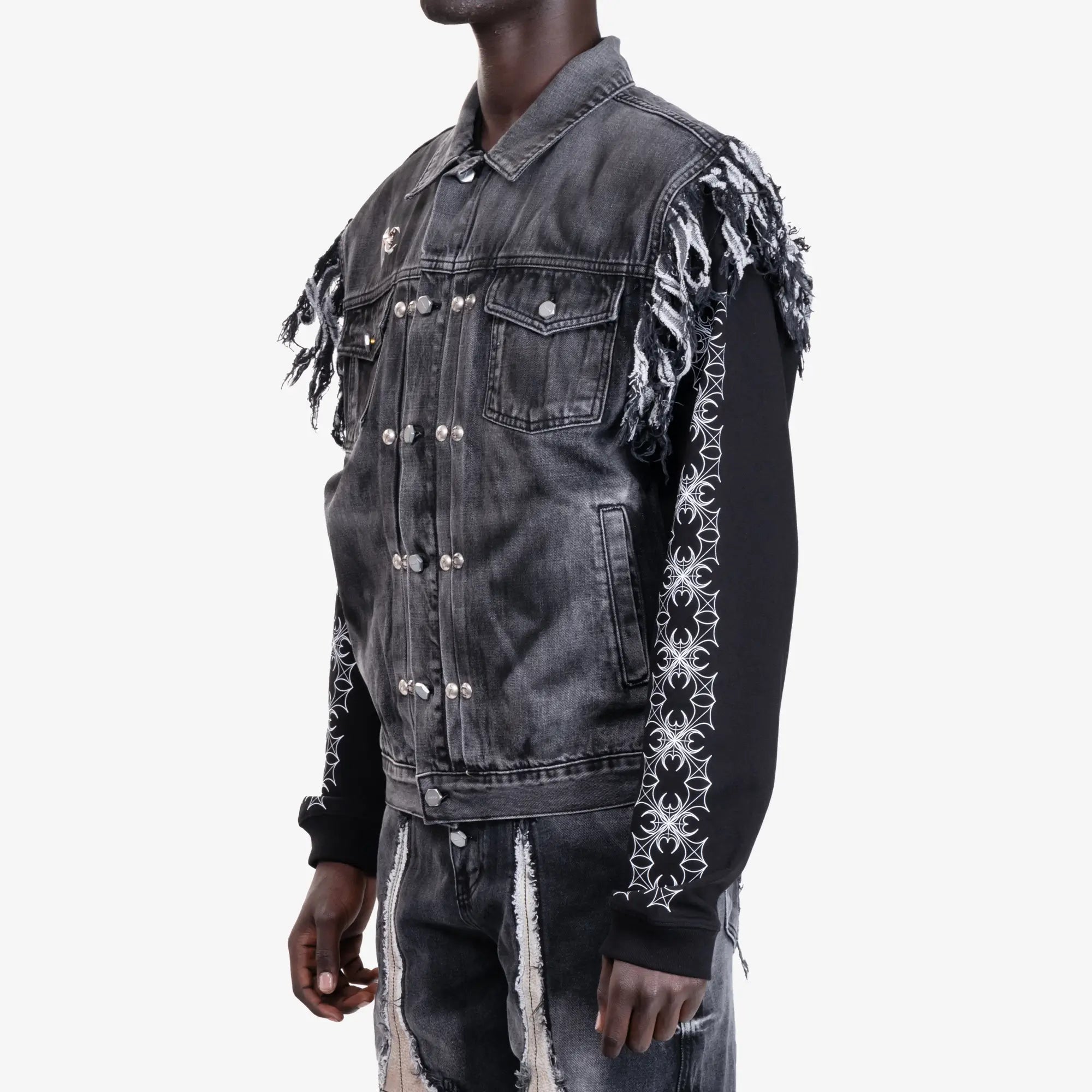 Thug Club TC Angels Denim Vest Black - 3