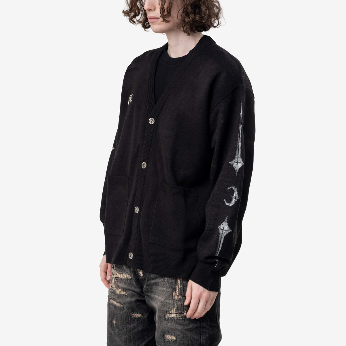 Thug Club TC Bone Knit Cardigan Black-3