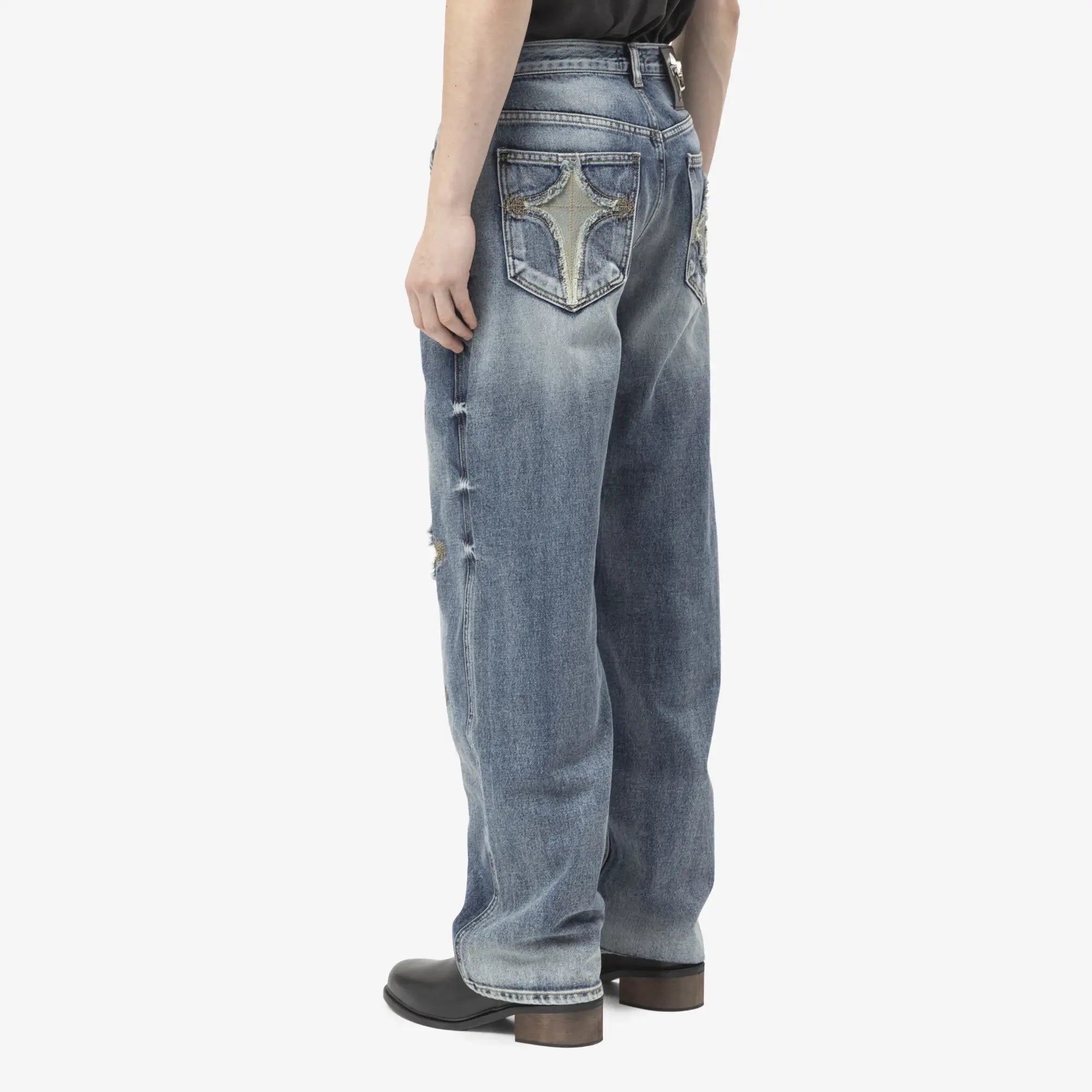 Thug Club TC Bone Leather Jeans Blue - 4