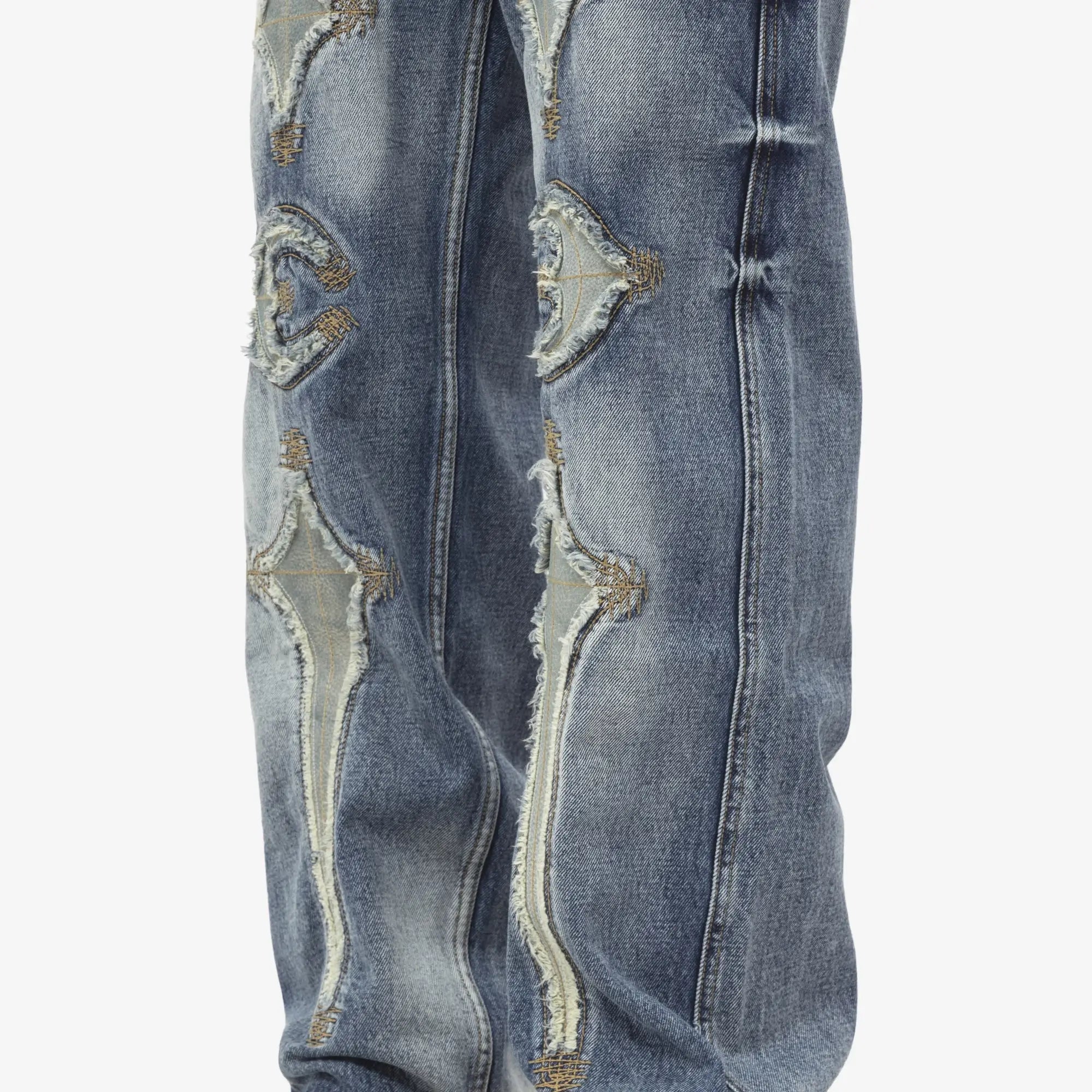 Thug Club TC Bone Leather Jeans Blue - 5