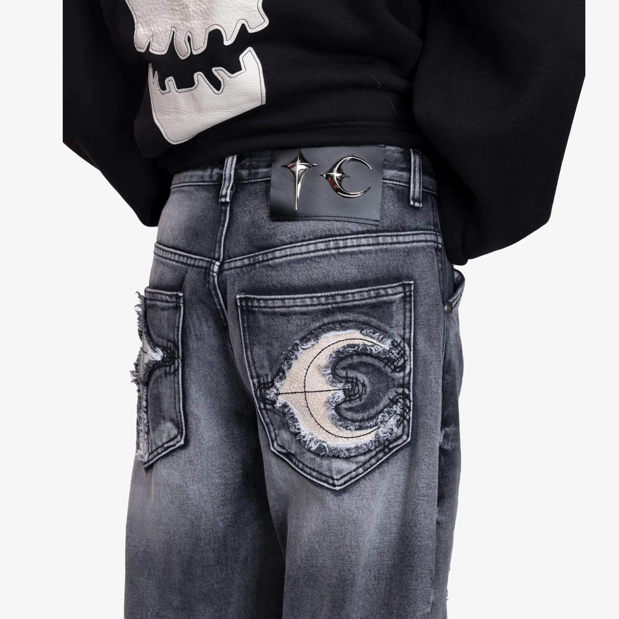 Thug Club TC Bone Leather Jeans Black - 6