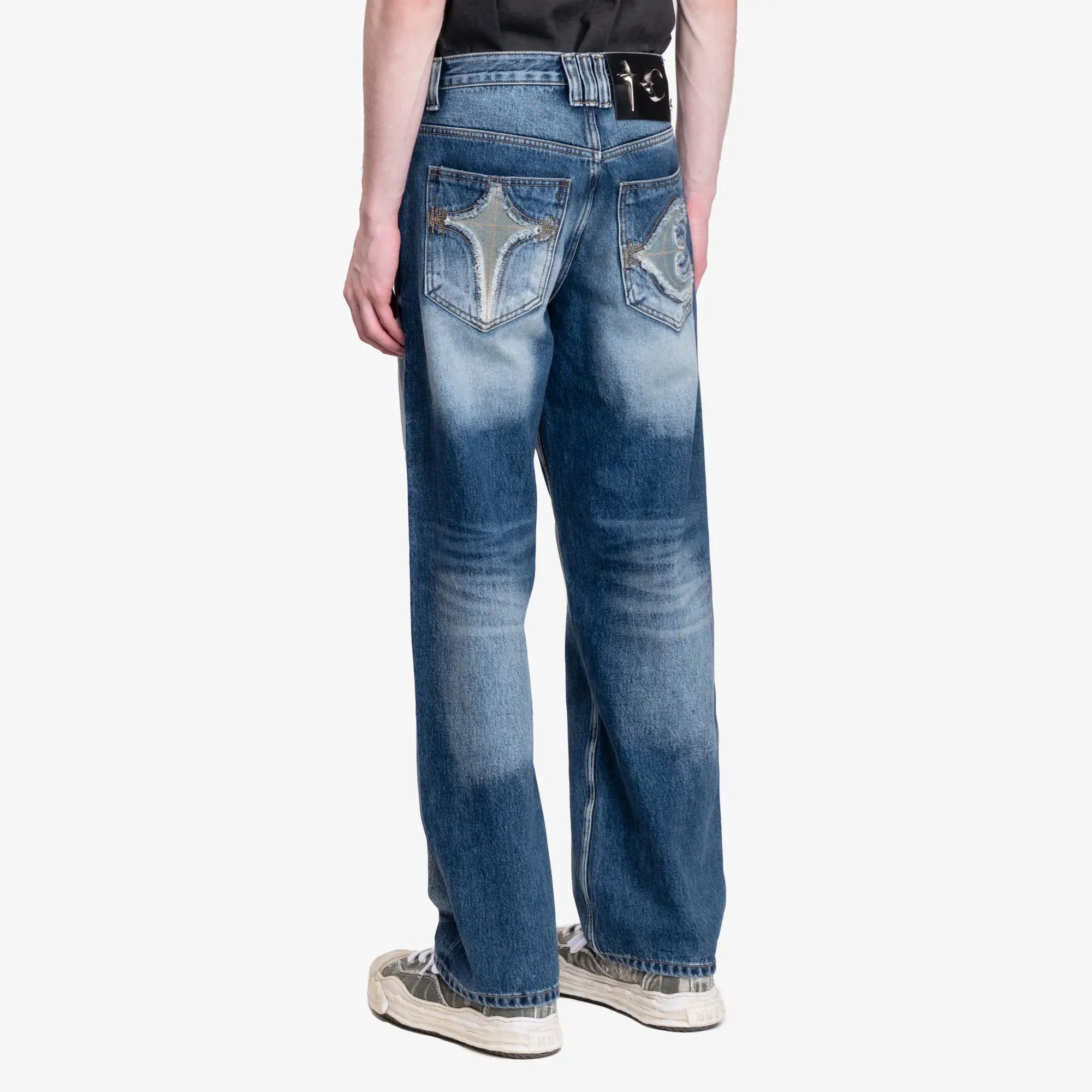 Thug Club TC Leather Back Pocket Jeans Blue - 4