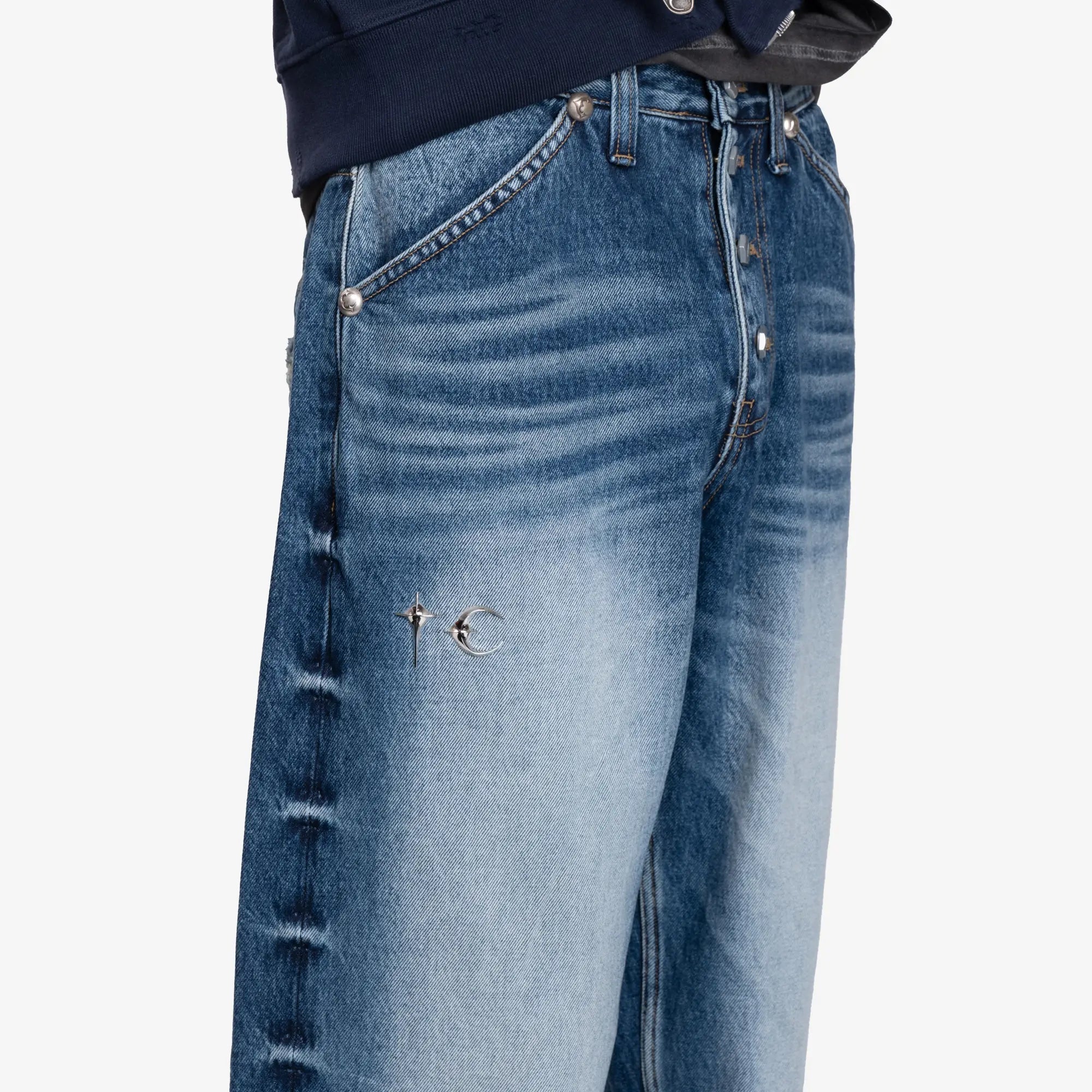 Thug Club TC Leather Back Pocket Jeans Blue - 6