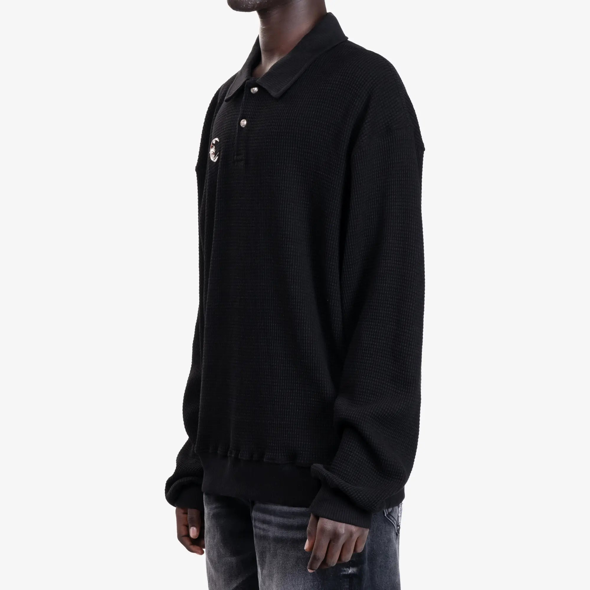 Thug Club TC Long Sleeve Polo Black - 3