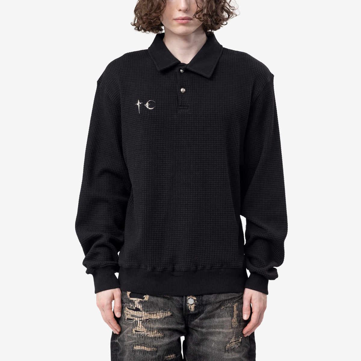 Thug Club TC PK Rugby Shirt Black-1