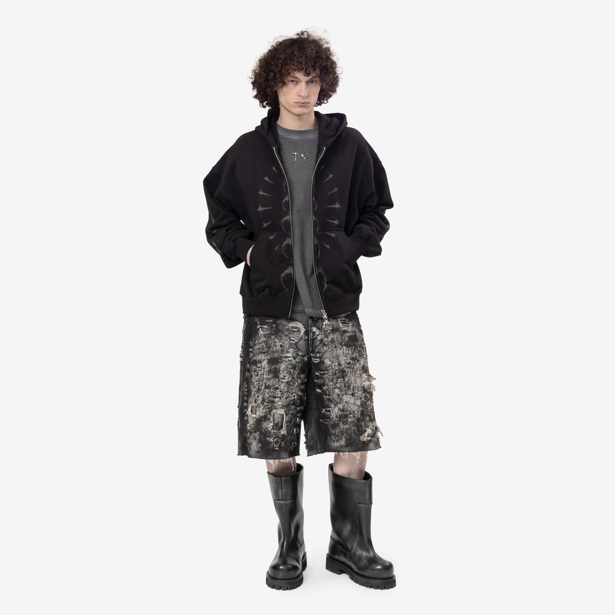 Thug Club TC Ribcage Zip Hoody Black - 2