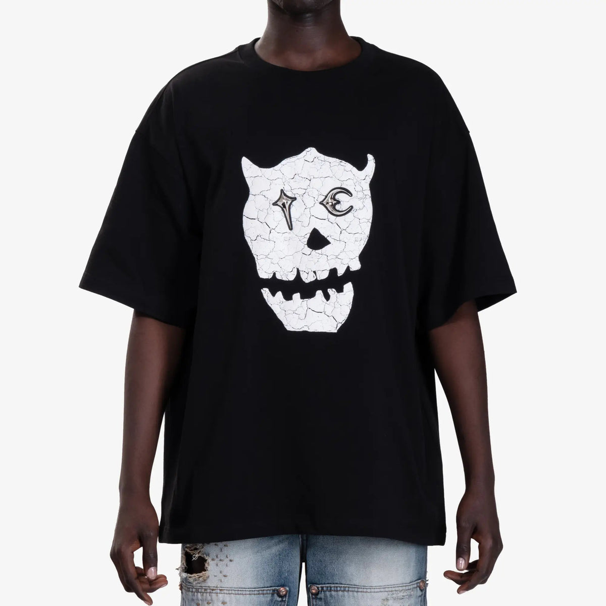 Thug Club TC Skull T-Shirt Black Oversized