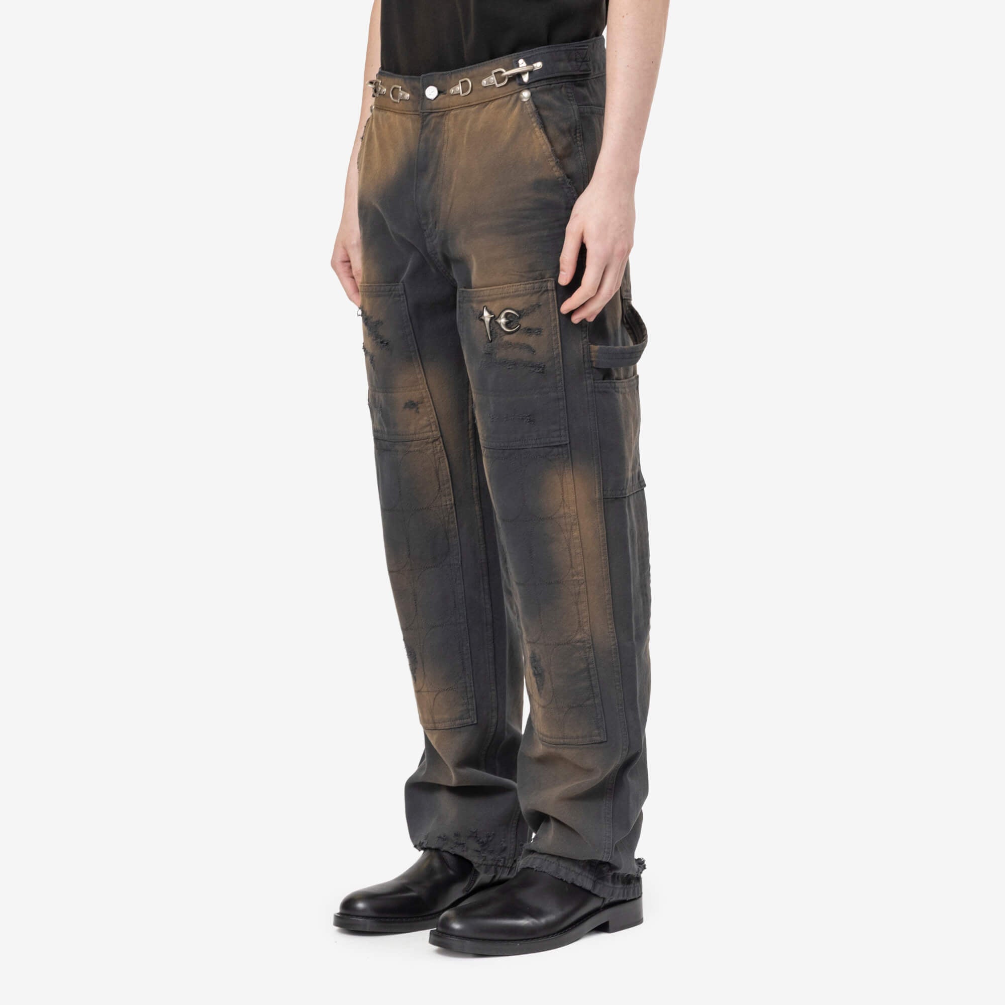 Thug Club TC Two Tone Washed Pants Rust Black - 3