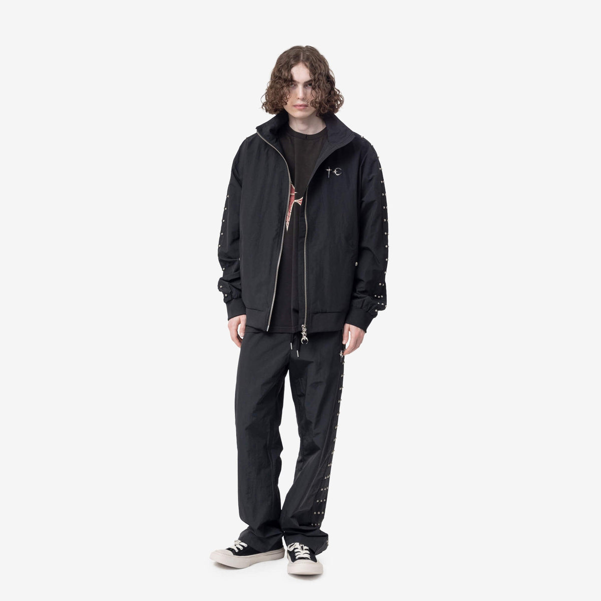 Thug Club Triple Line Stud Track Jacket Black-2