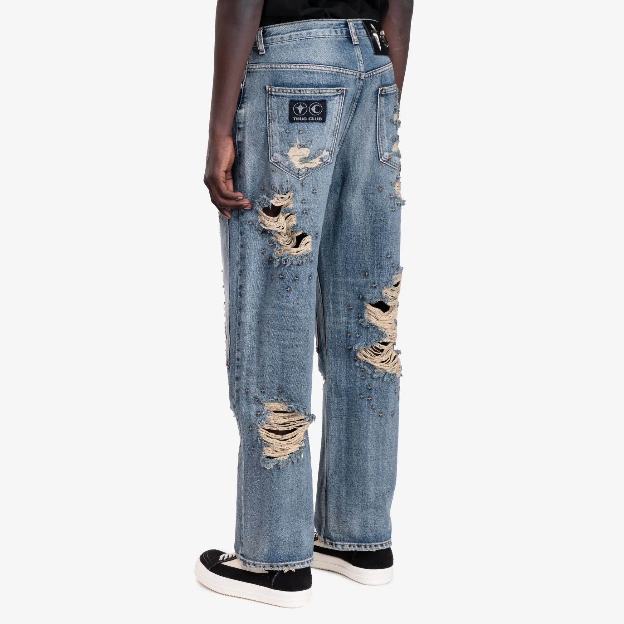 Thug Club Vintage Double Knee Jeans Blue - 4