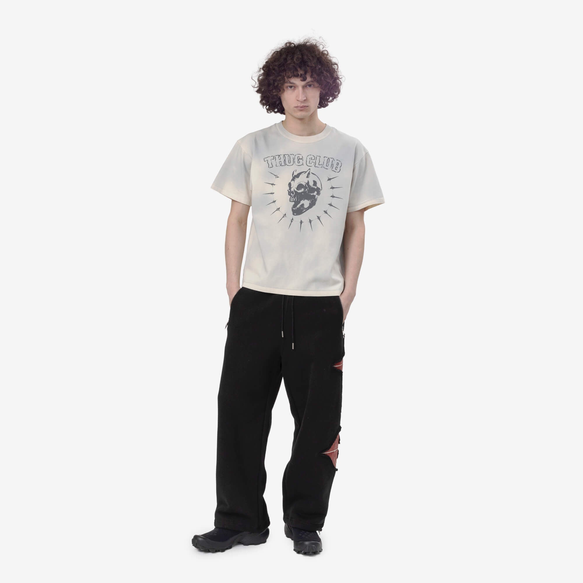 Thug Club Vintage Riding Skull T-Shirt Cream - 2