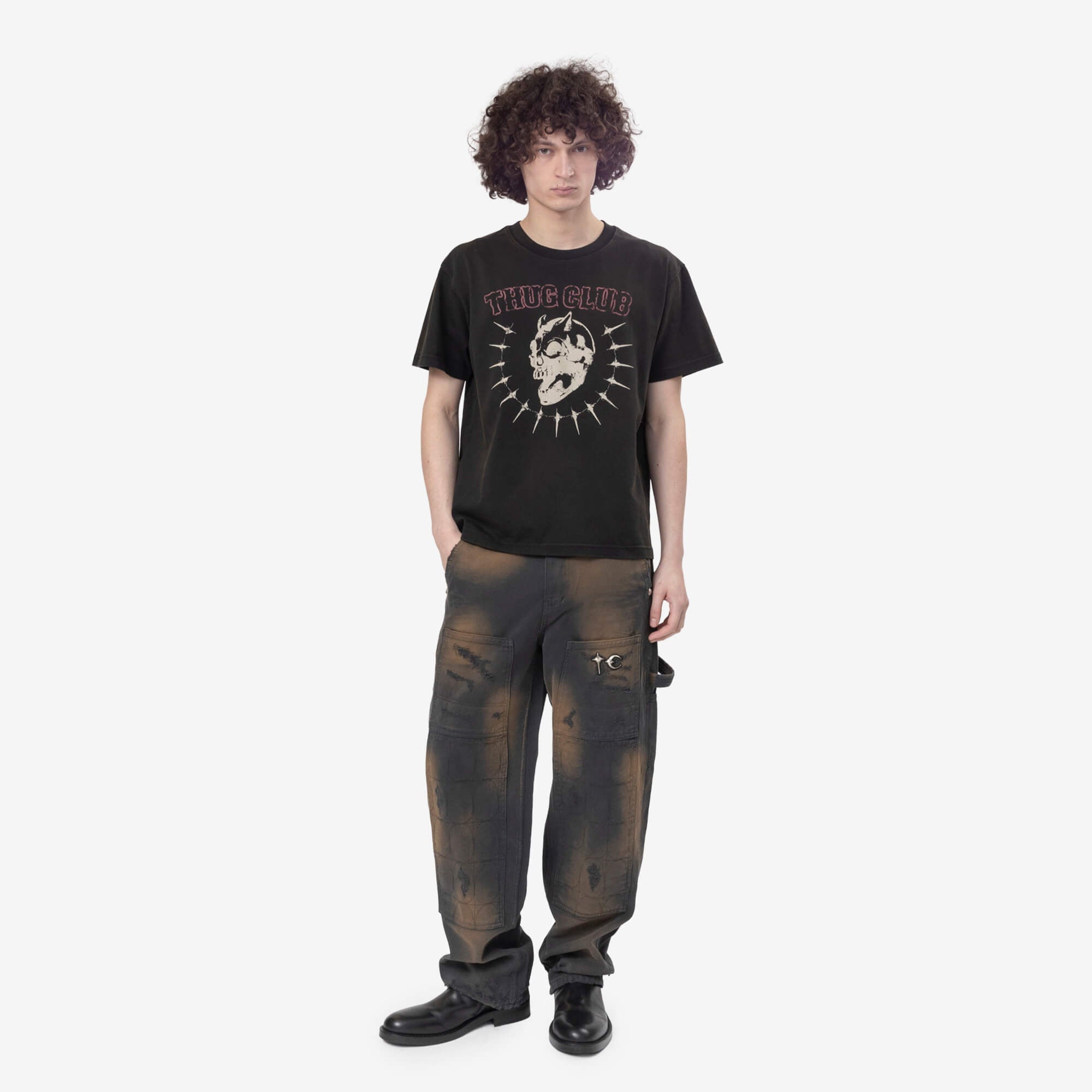 Thug Club Vintage Riding Skull T-Shirt Black - 2