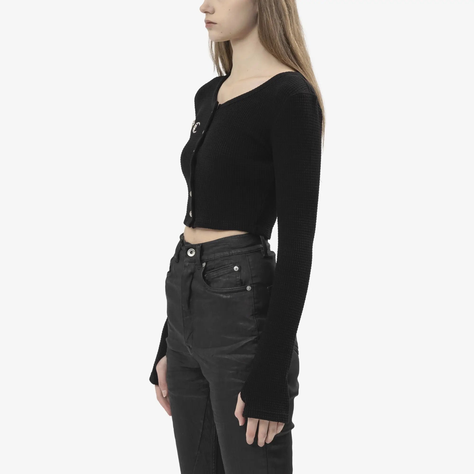 Thug Club Womens TC Cardigan Black - 3