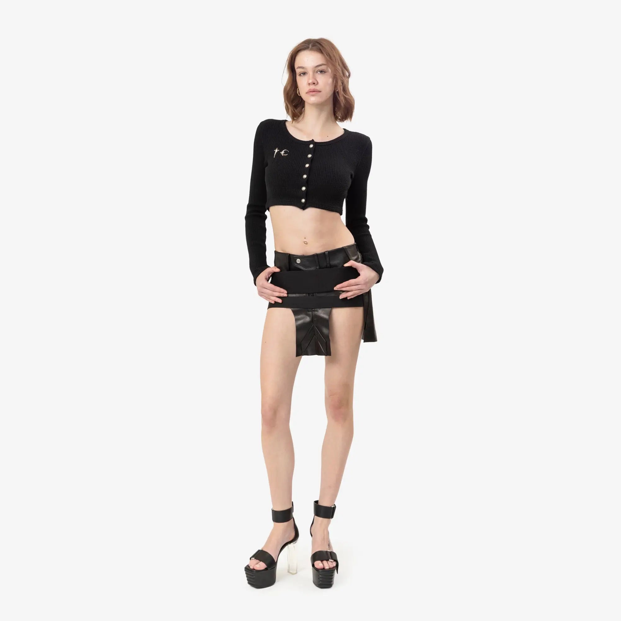 Thug Club Womens TC Cardigan Black - 2