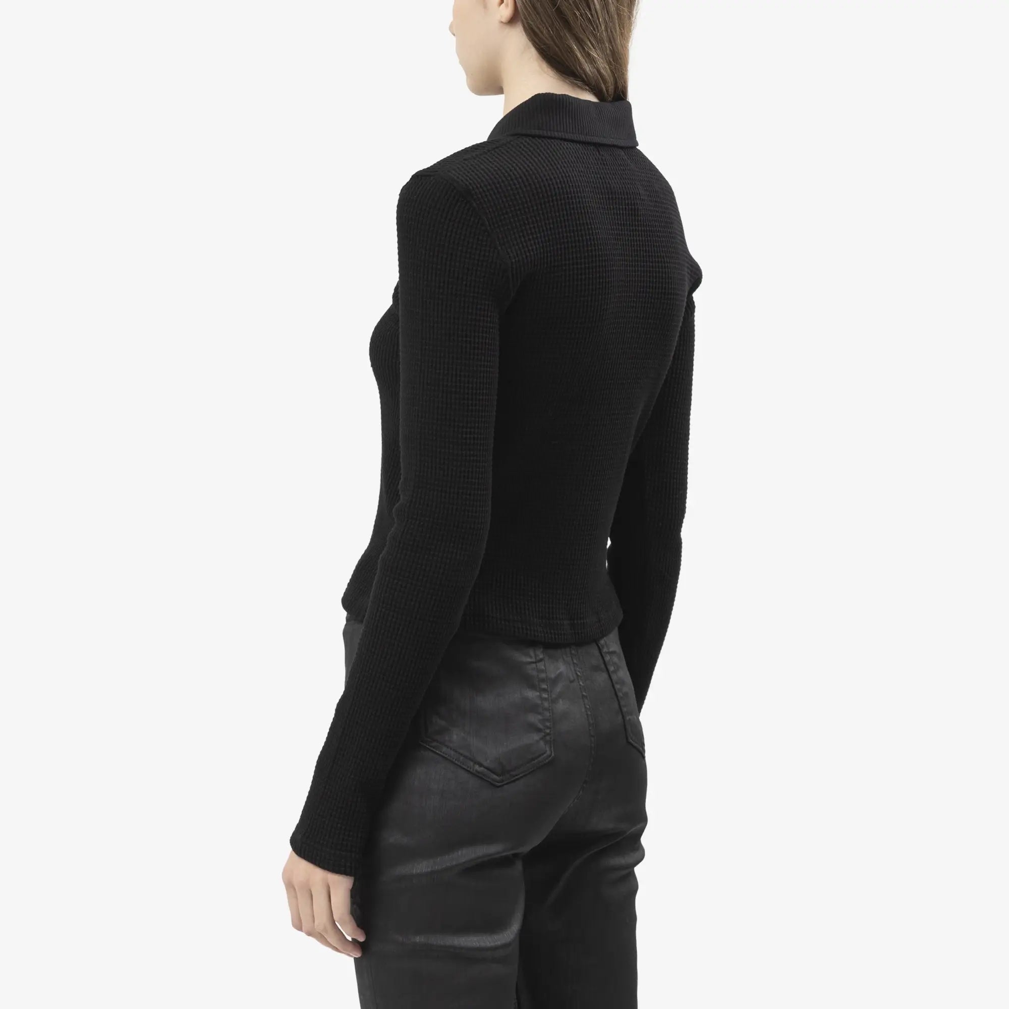 Thug Club Womens TC Long Sleeve Polo Black - 3