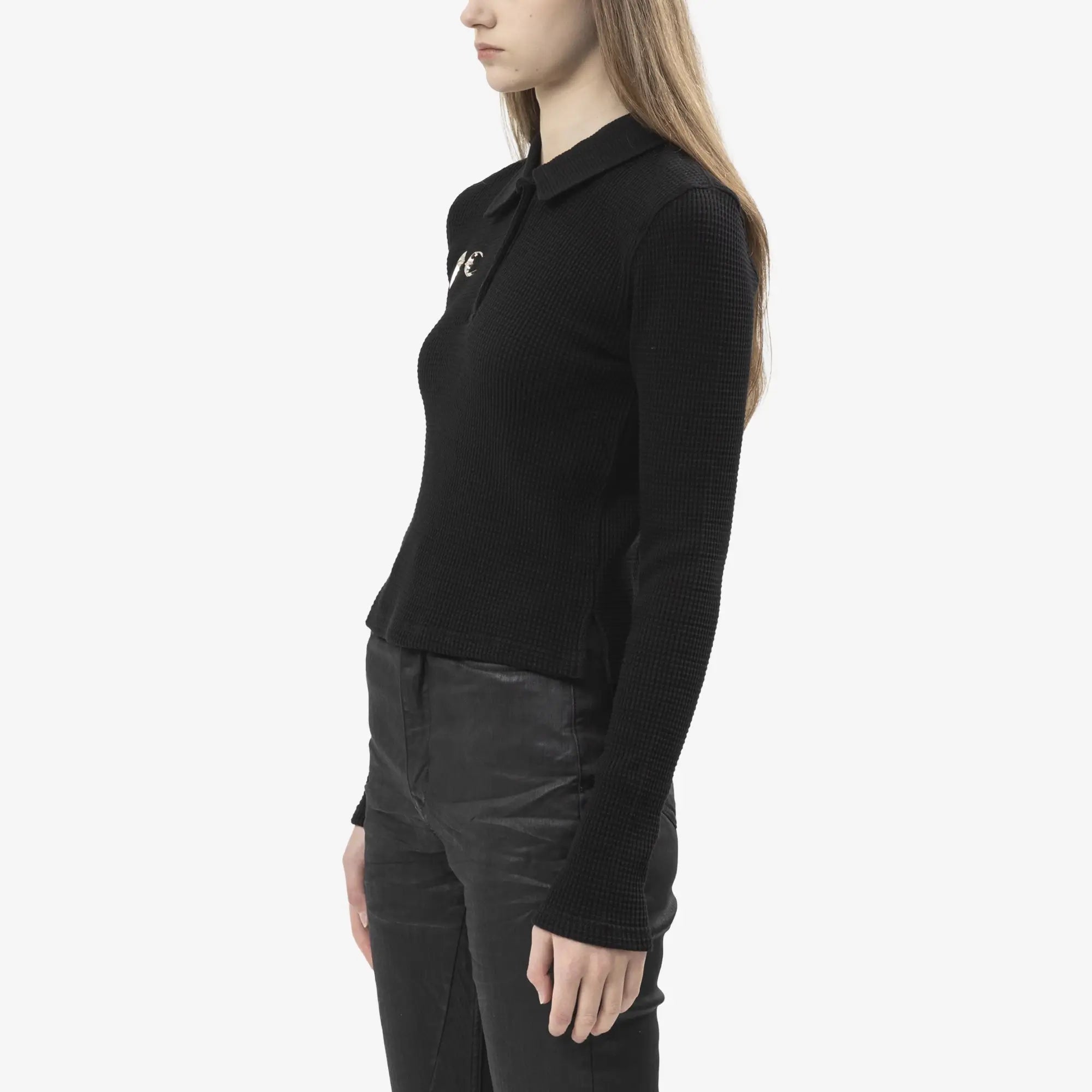 Thug Club Womens TC Long Sleeve Polo Black - 2