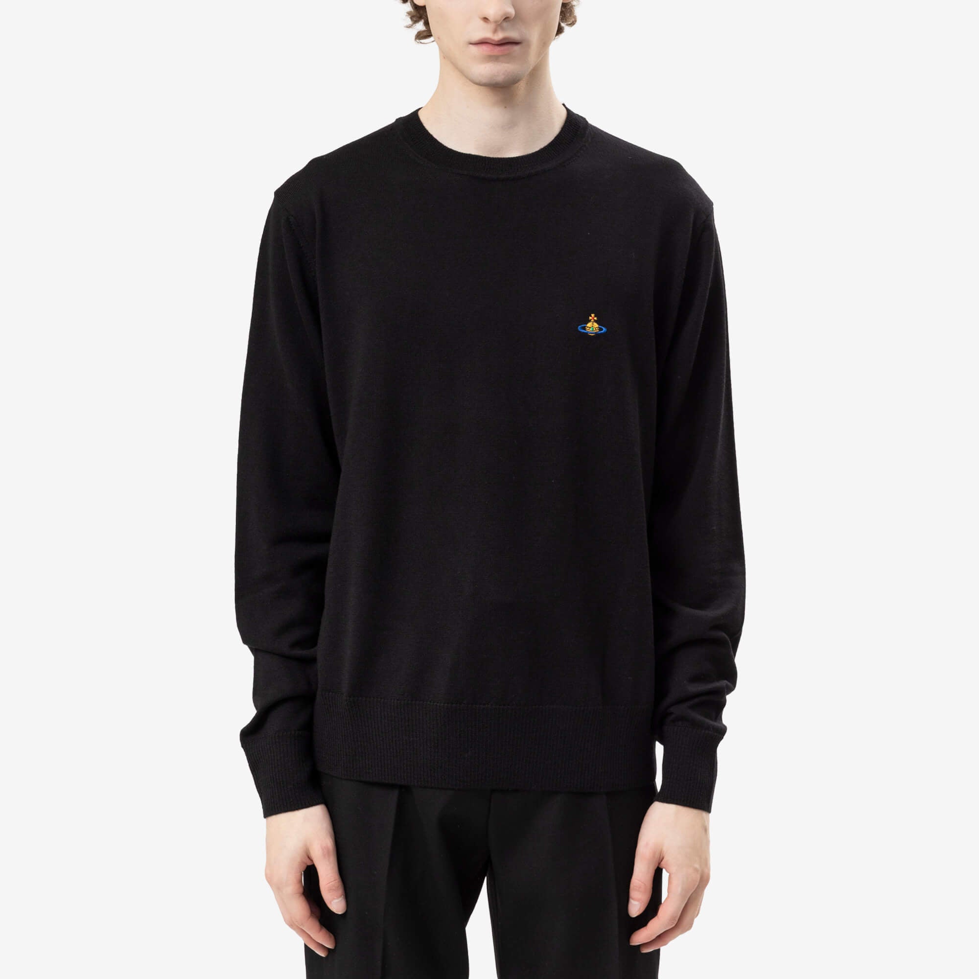 Vivienne Westwood Alex Round Neck Wool Sweater Black-1