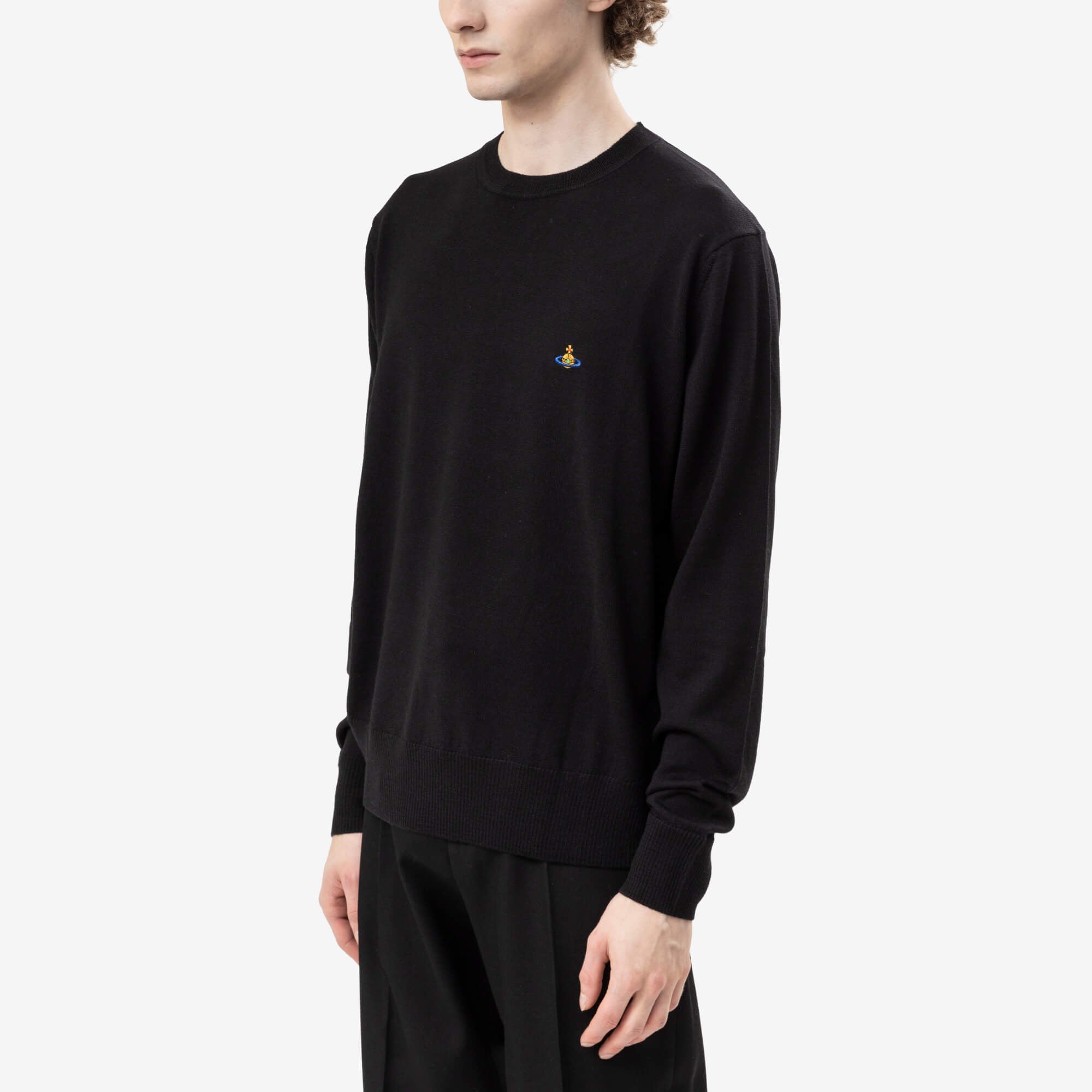 Vivienne Westwood Alex Round Neck Wool Sweater Black-3