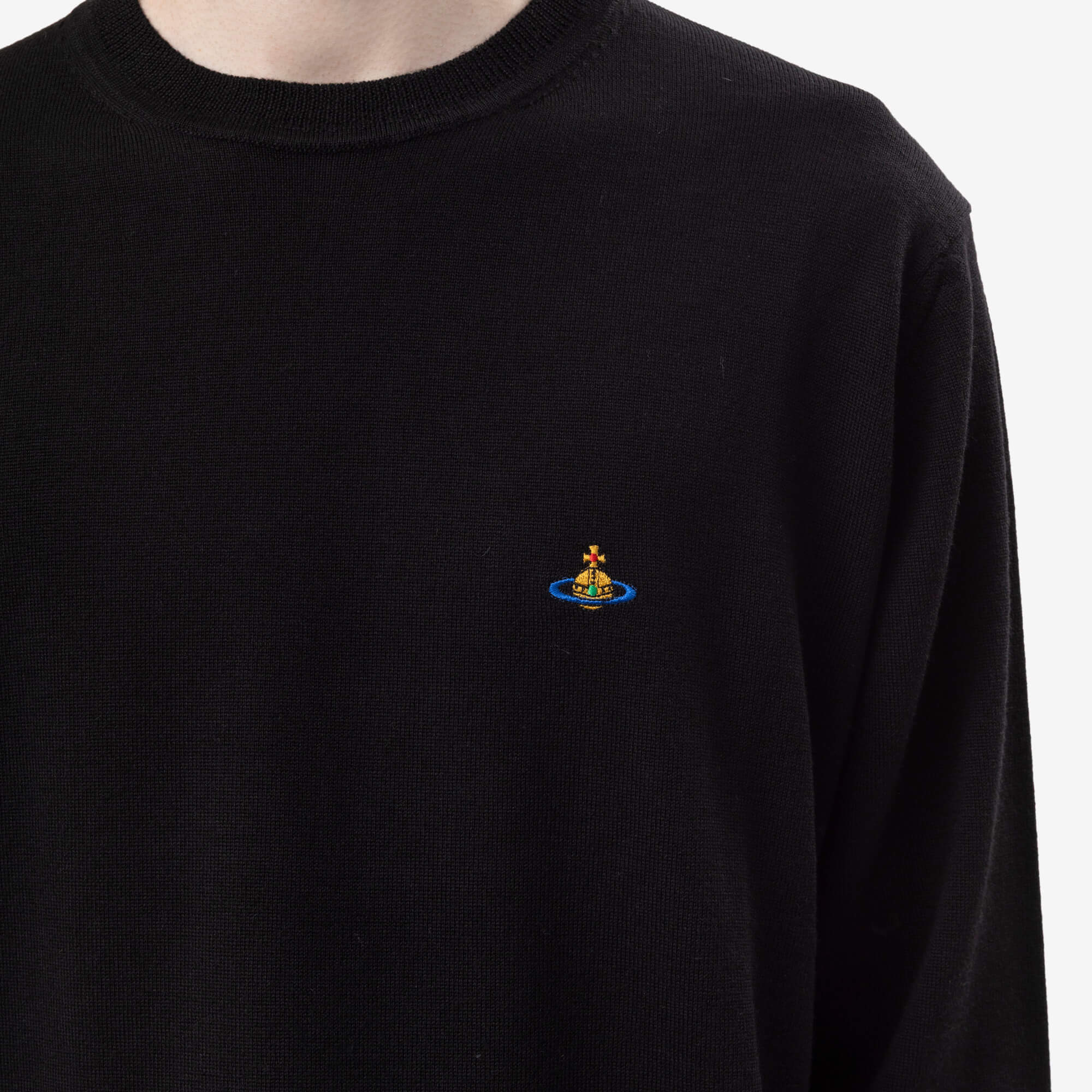 Vivienne Westwood Alex Round Neck Wool Sweater Black-5