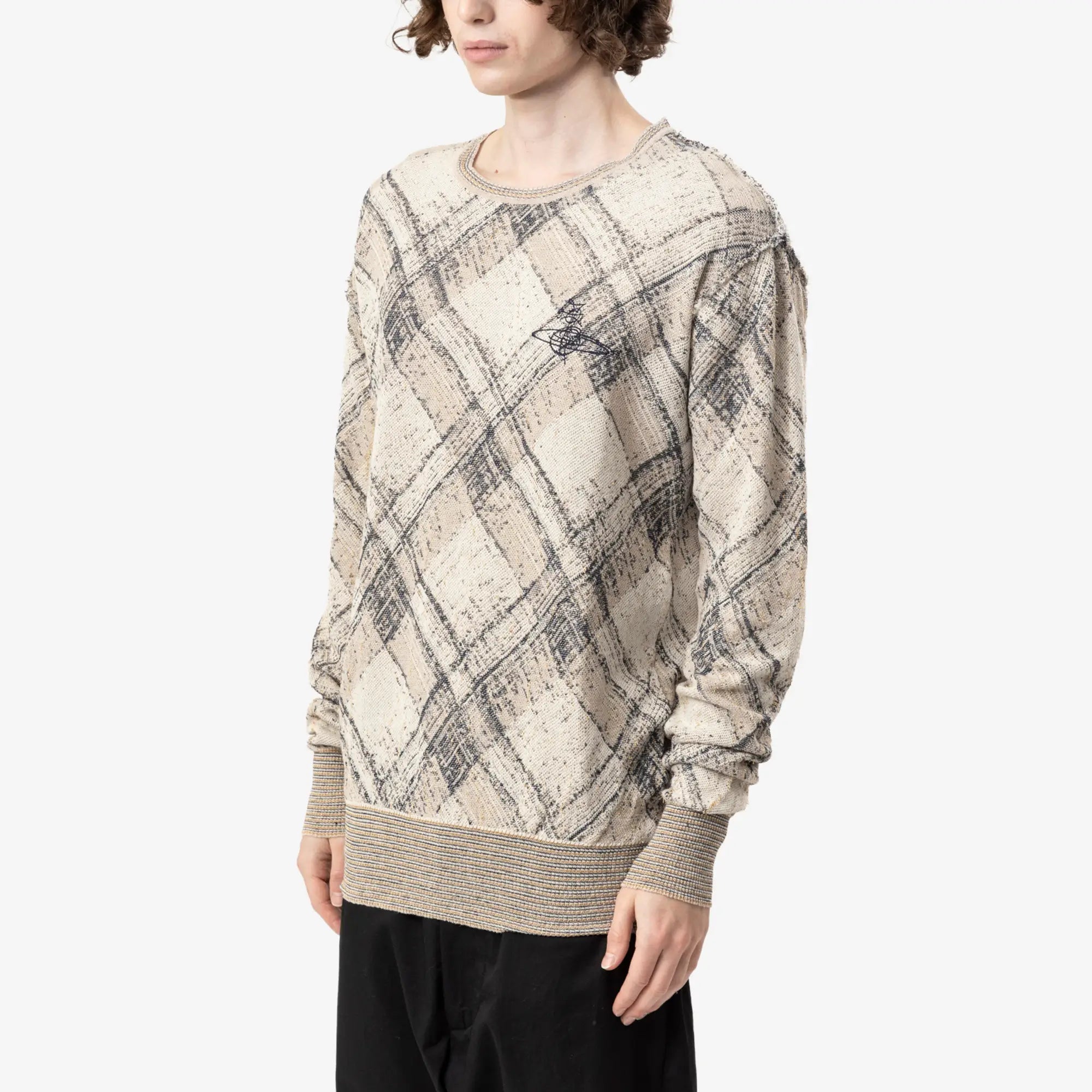 Vivienne Westwood Broken Tartan Sweater Gold - 3