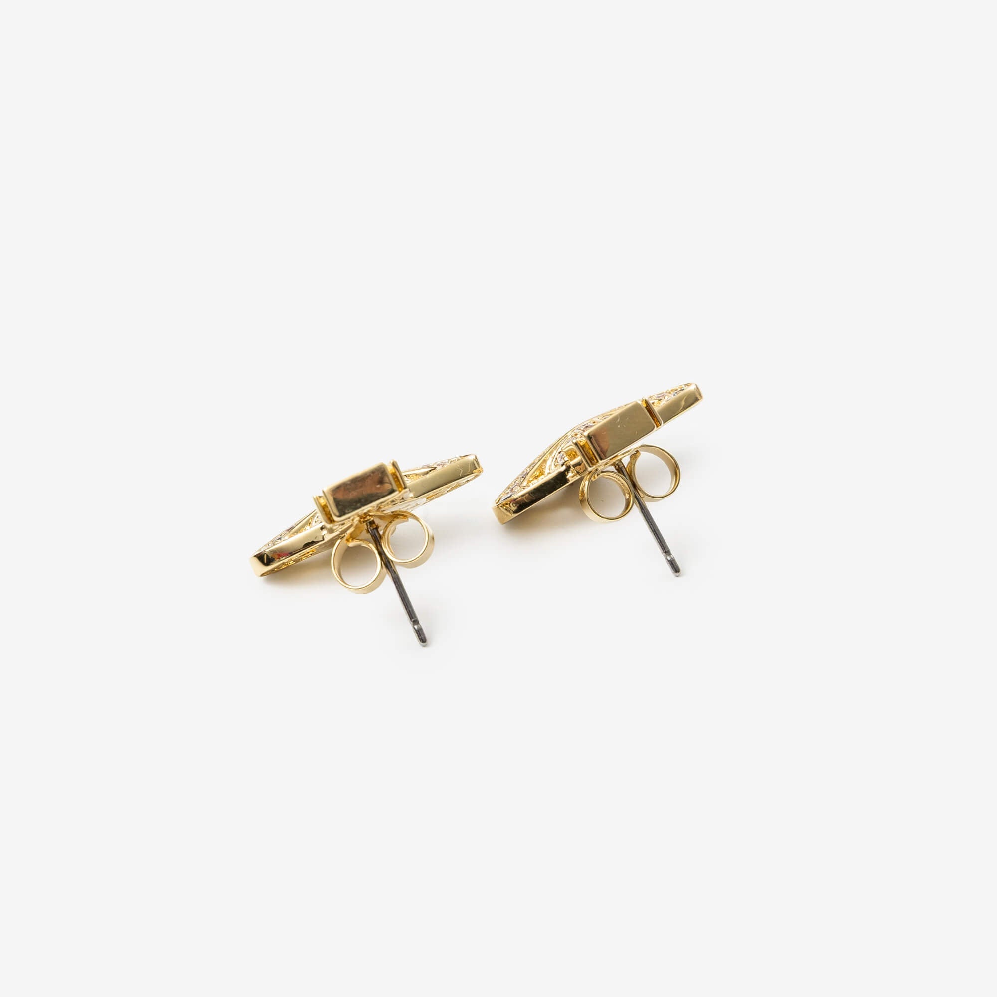 Vivienne Westwood Carmela Bas Relief Earrings Gold/White CZ-2