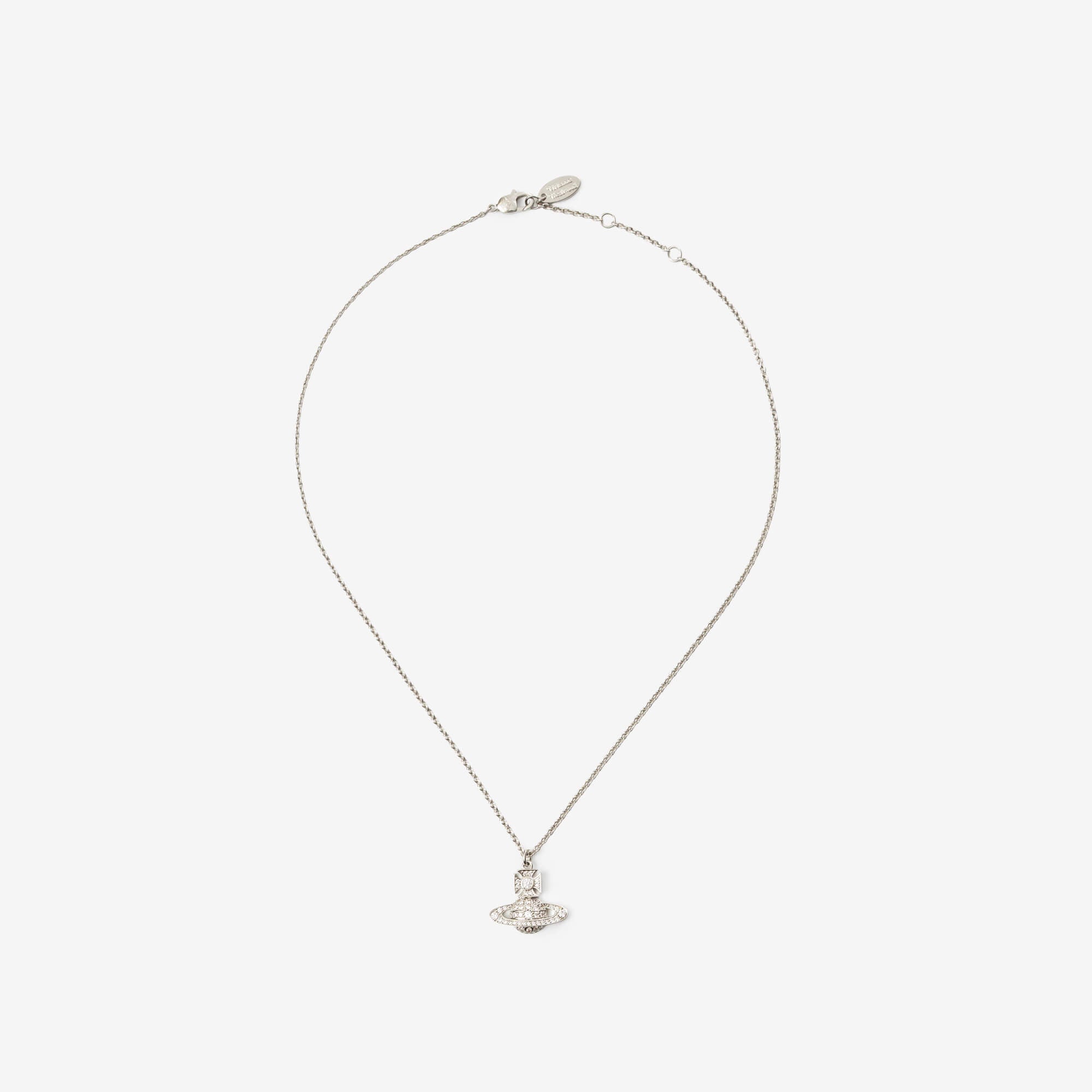 Vivienne Westwood Carmela Bas Relief Pendant Platinum/White CZ-1