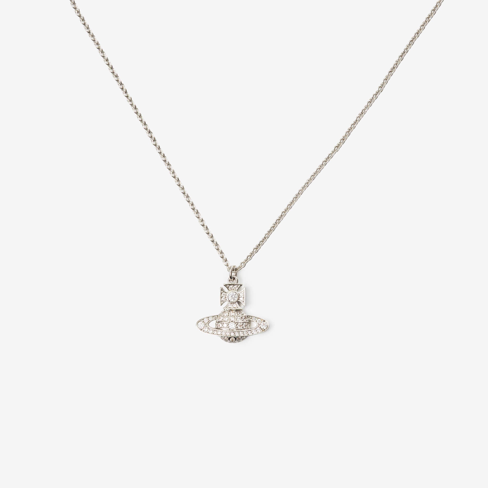 Vivienne Westwood Carmela Bas Relief Pendant Platinum/White CZ-3