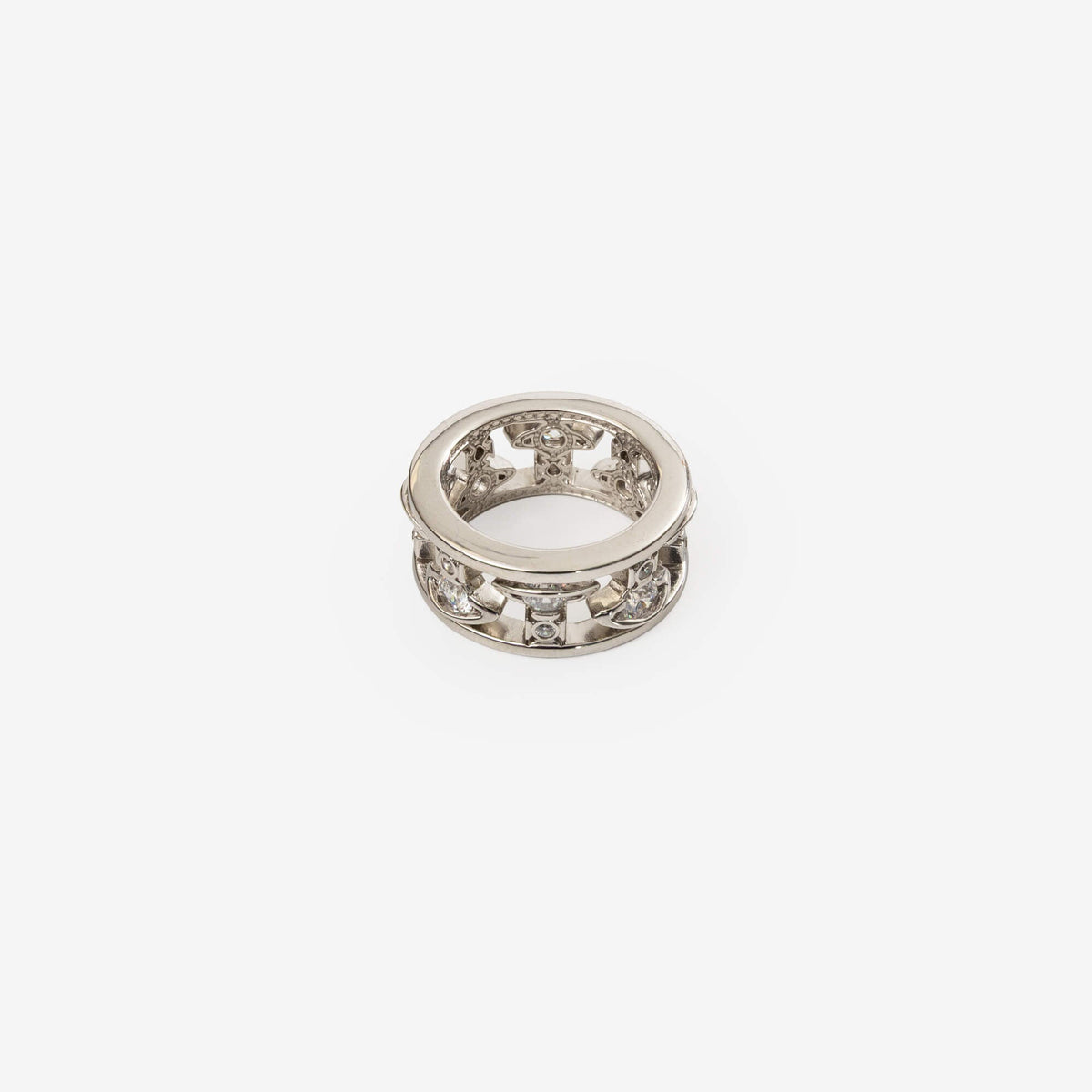 Vivienne Westwood Cheshire Ring Platinum/White CZ-1