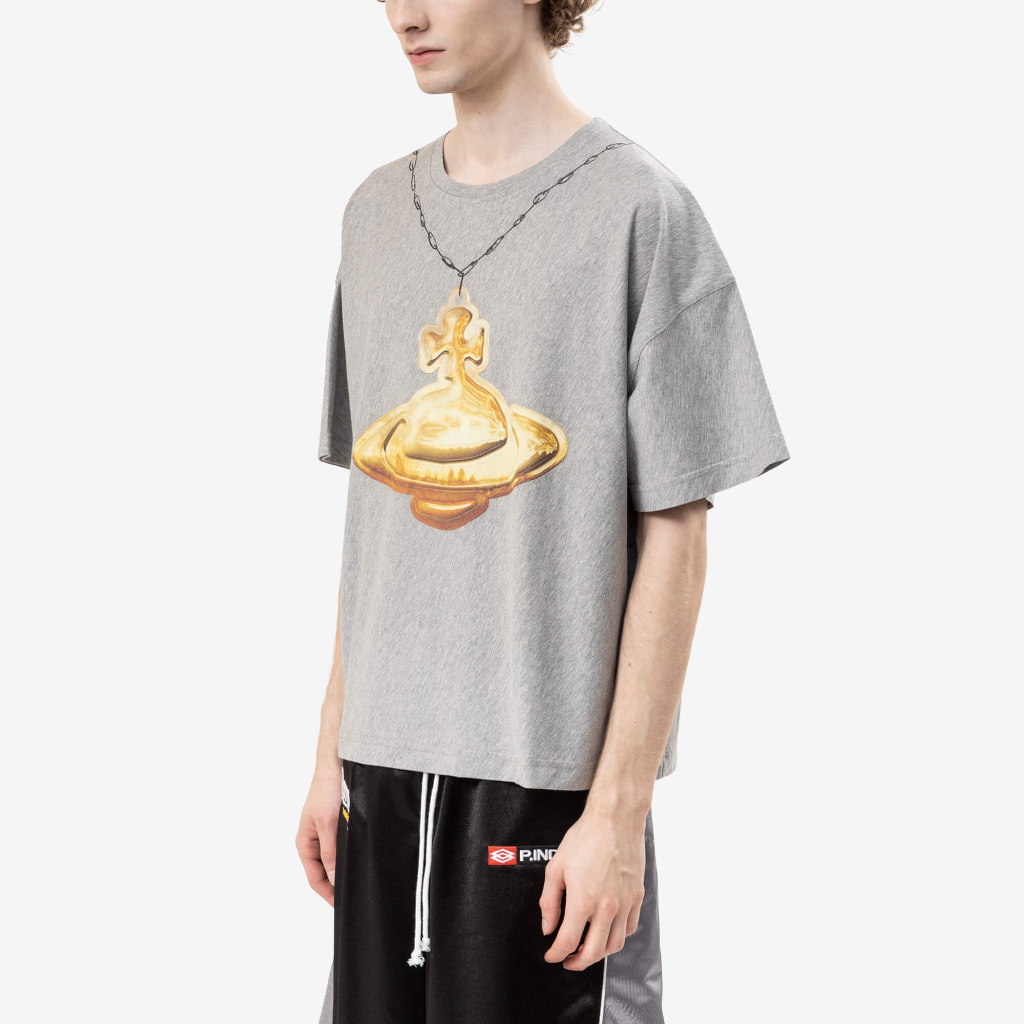 Vivienne Westwood Gold Orb Oversize Box T-Shirt Grey Melange-3