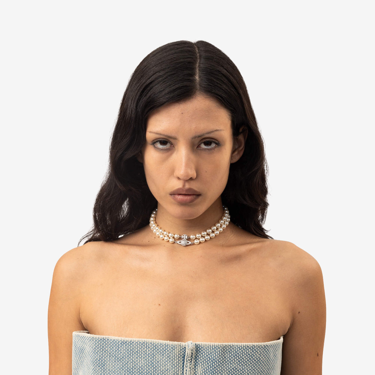 Vivienne Westwood Graziella Pearl Choker Platinum/Cream Rose-2