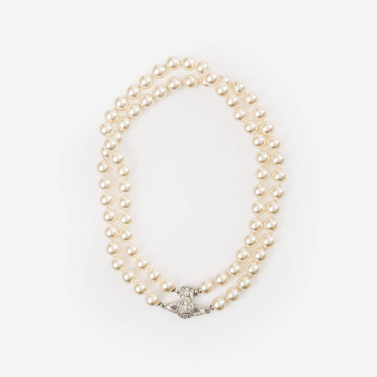 Vivienne Westwood Graziella Pearl Choker Platinum/Cream Rose-1