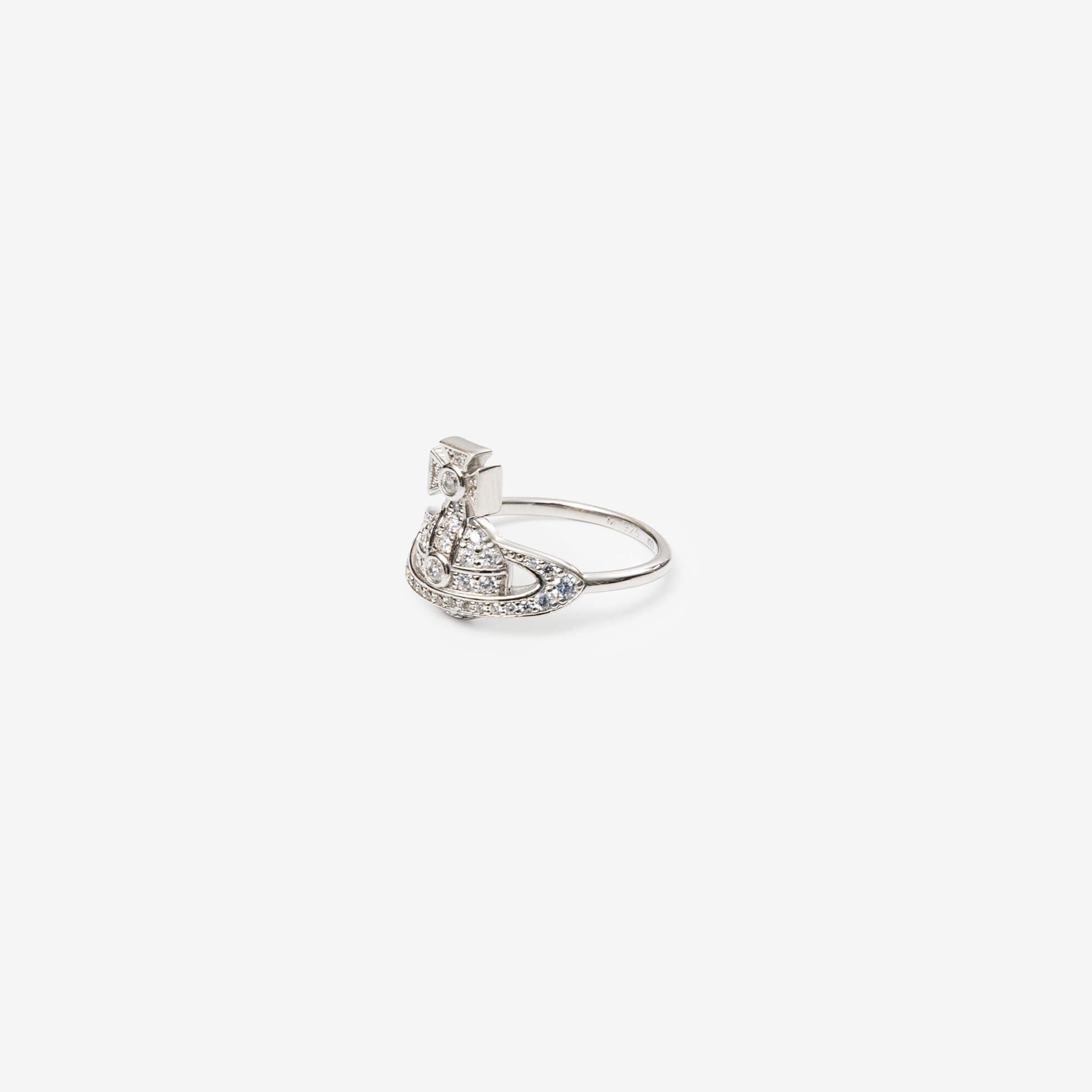 Vivienne Westwood Little Orb Ring Platinum/White CZ-2