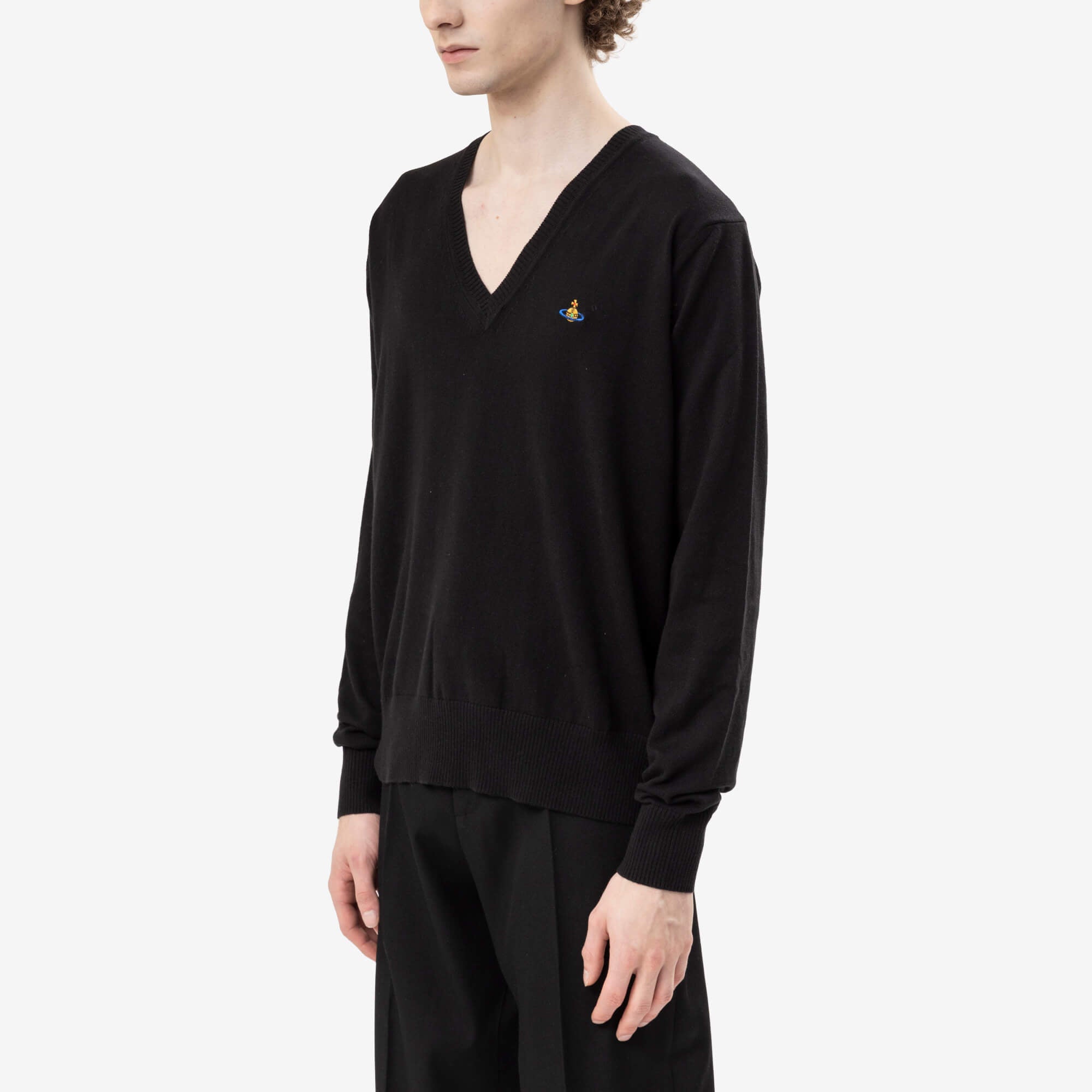 Vivienne Westwood Mark V-Neck Sweater Black-3