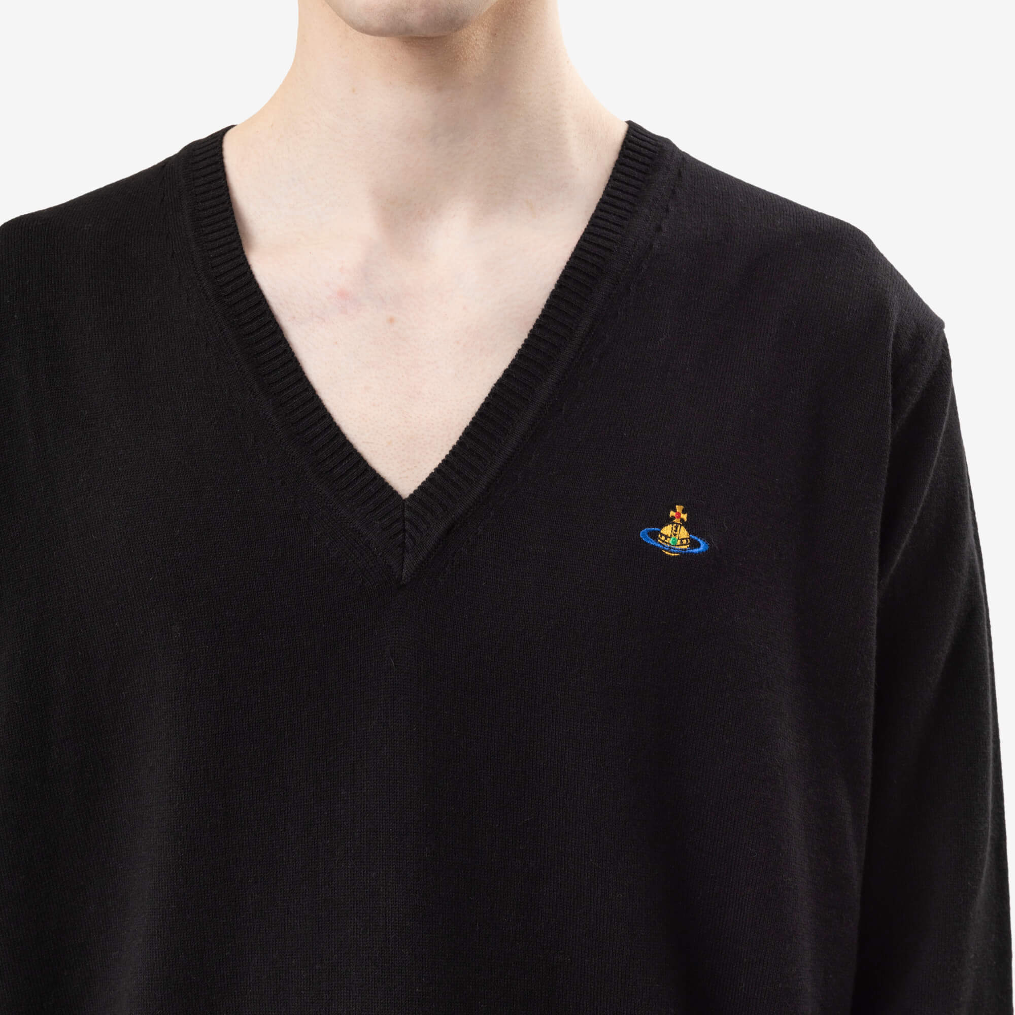 Vivienne Westwood Mark V-Neck Sweater Black-5