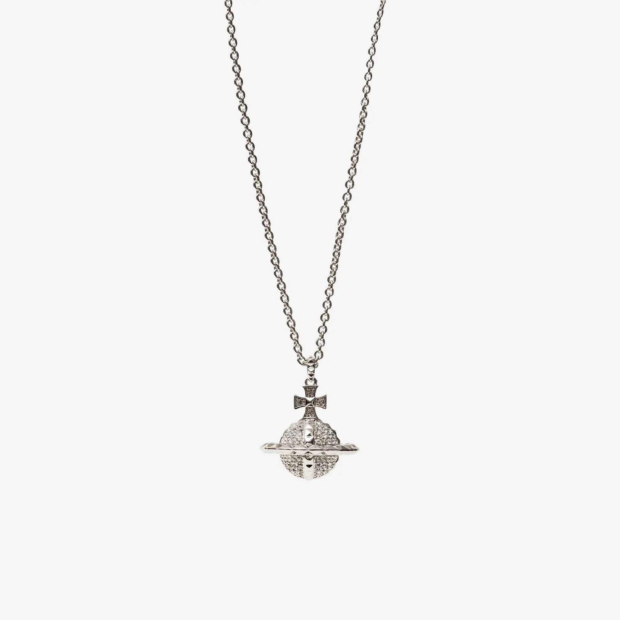 Vivienne Westwood Mayfair Large Orb Pendant Rhodium/Crystal AL - 3