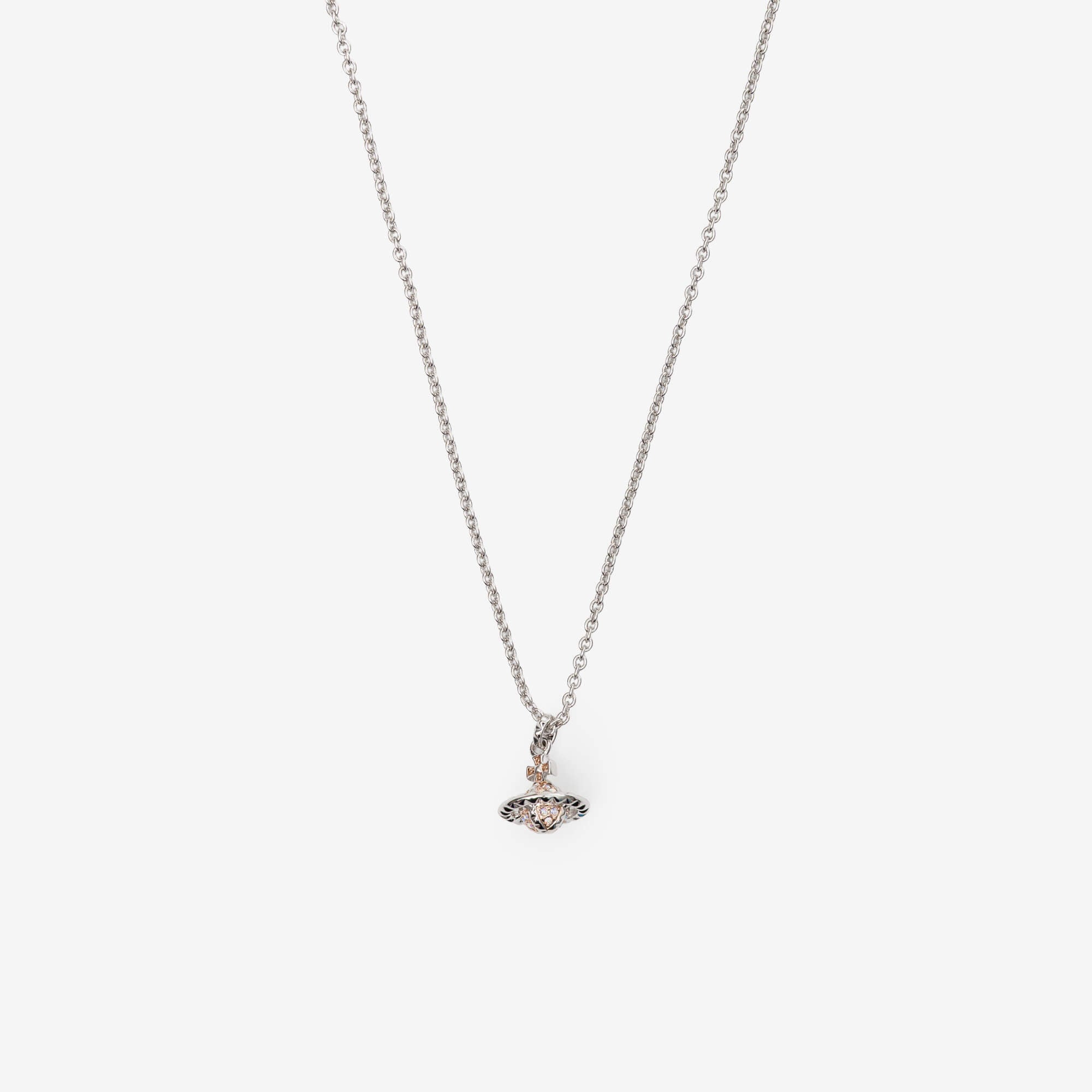 Vivienne Westwood Mayfair Small Orb Pendant Rhodium/Pink Gold/Crystal AL-3
