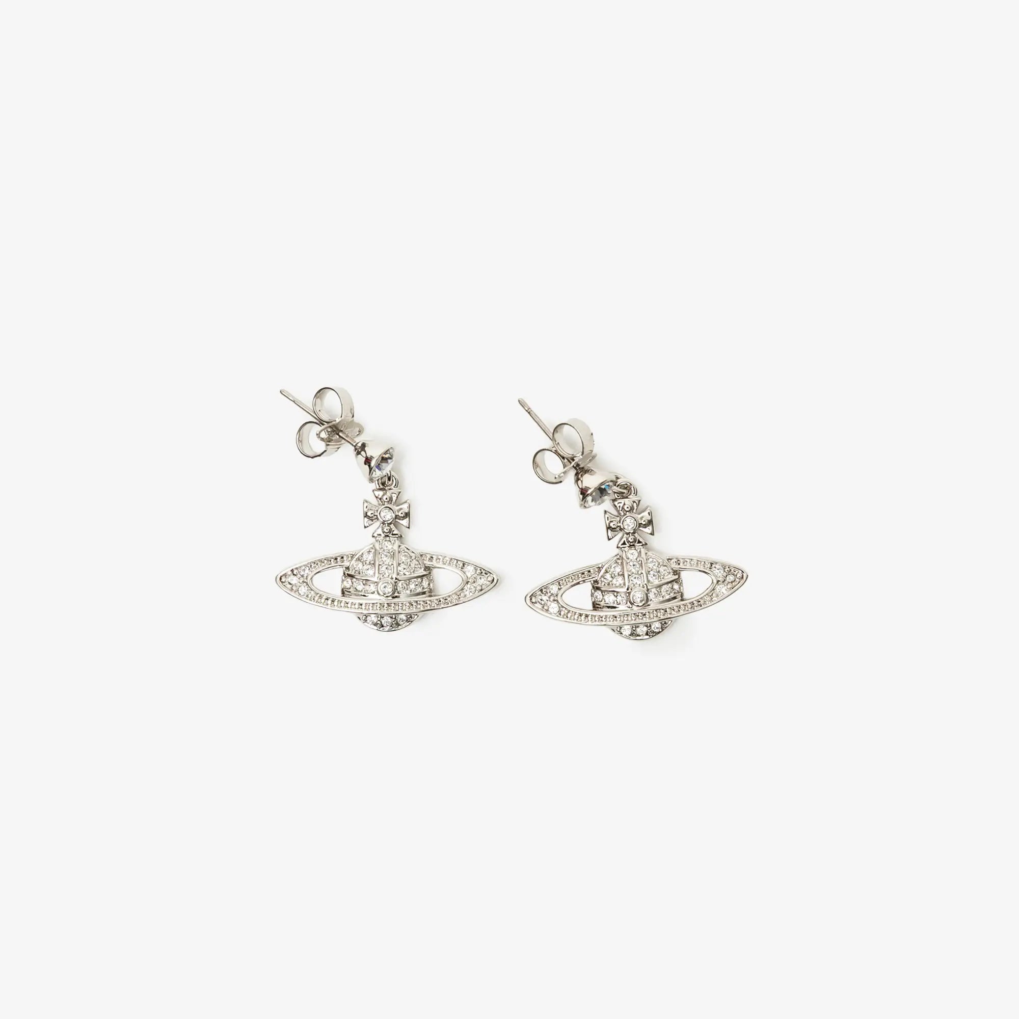 Vivienne Westwood Mini Bas Relief Drop Earrings Platinum - 1