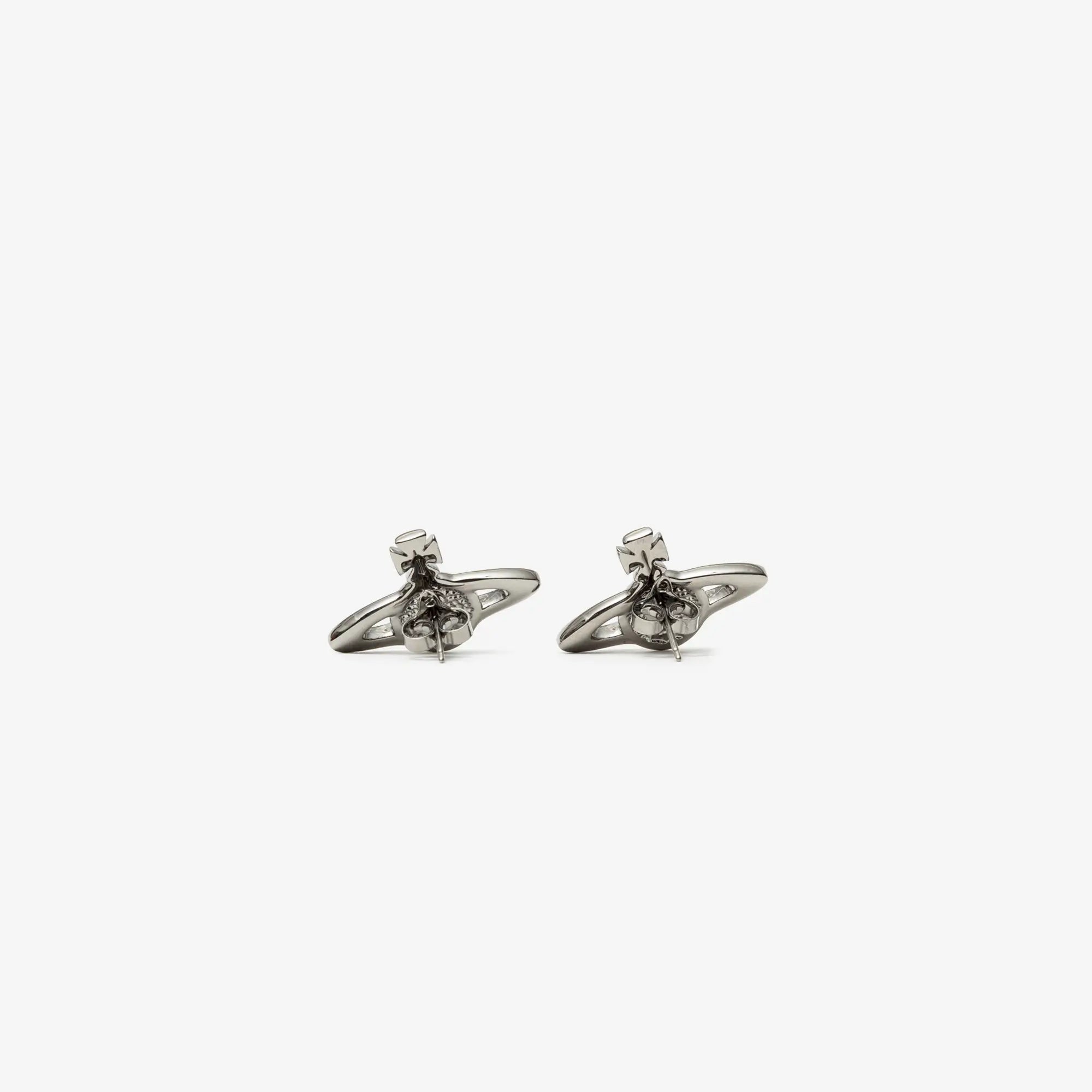 Vivienne Westwood Mini Bas Relief Earrings Ruthenium - 1