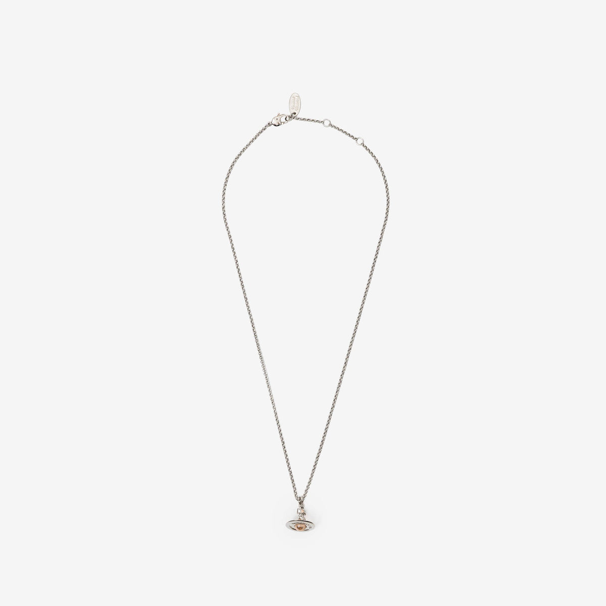 Vivienne Westwood New Petite Orb Pendant Platinum/Light Peach/Light Gold Quartz-1