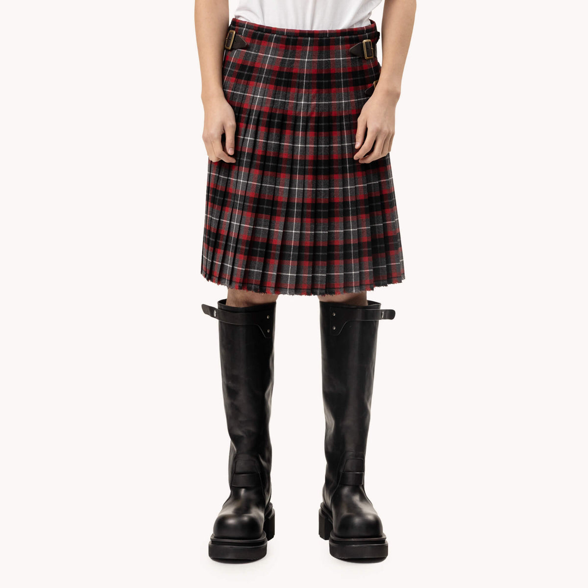 Vivienne Westwood Nightwatch Tartan Kilt Charcoal/Red-1