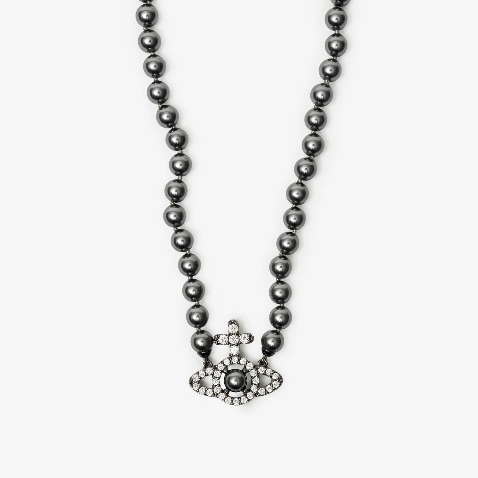 Vivienne Westwood Olympia Pearl Necklace Silver - 3
