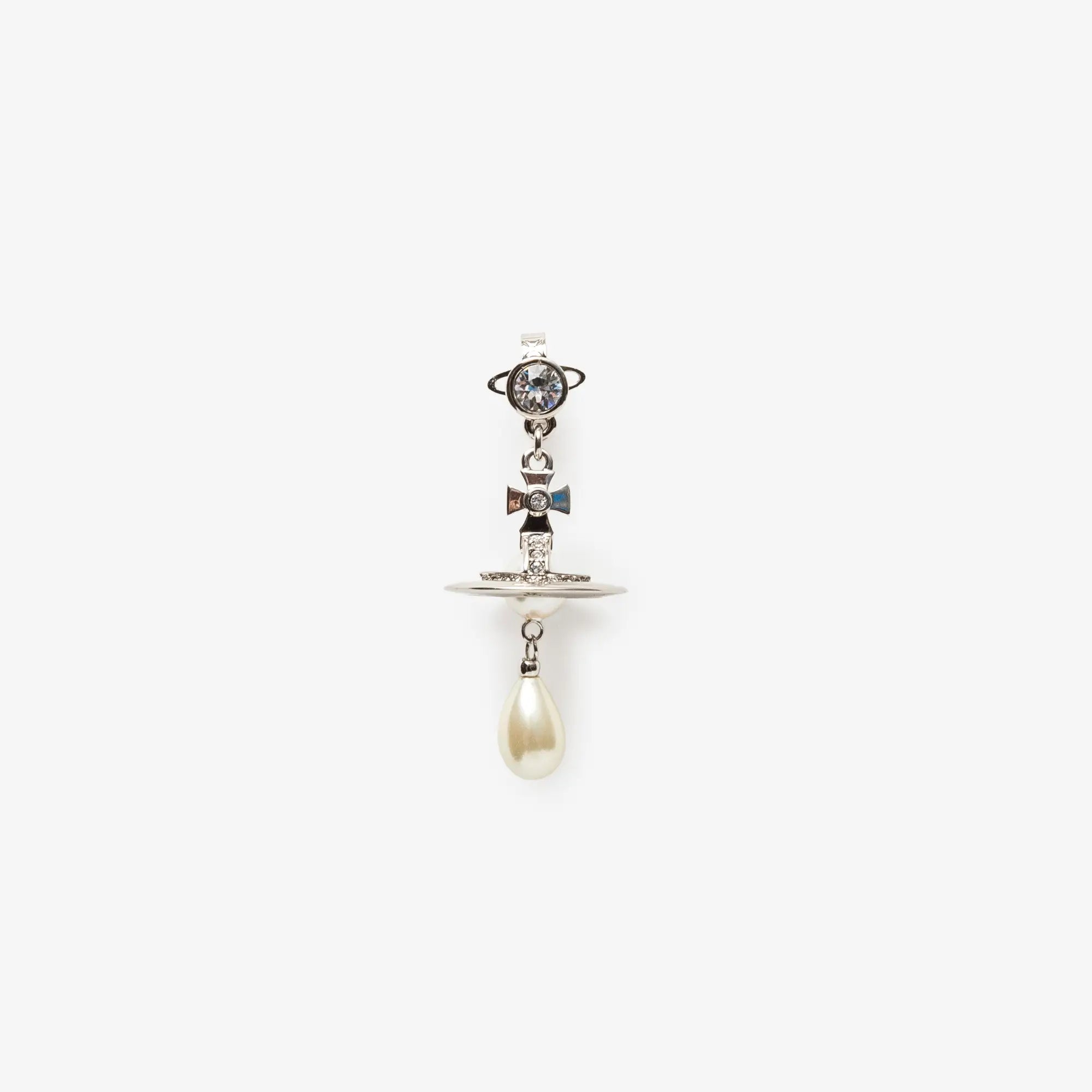 Vivienne Westwood Pearl Drop Single Earring Platinum - 1