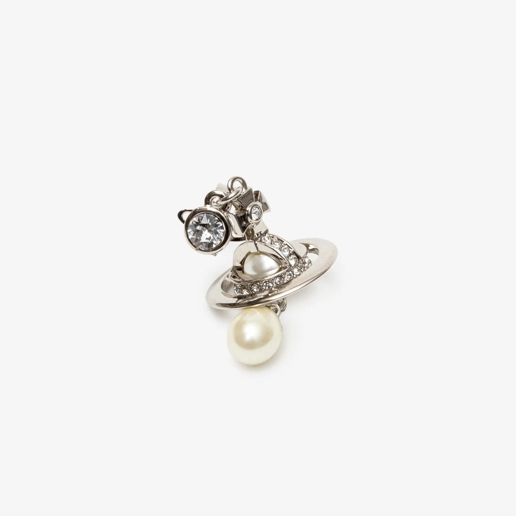 Vivienne Westwood Pearl Drop Single Earring Platinum - 2