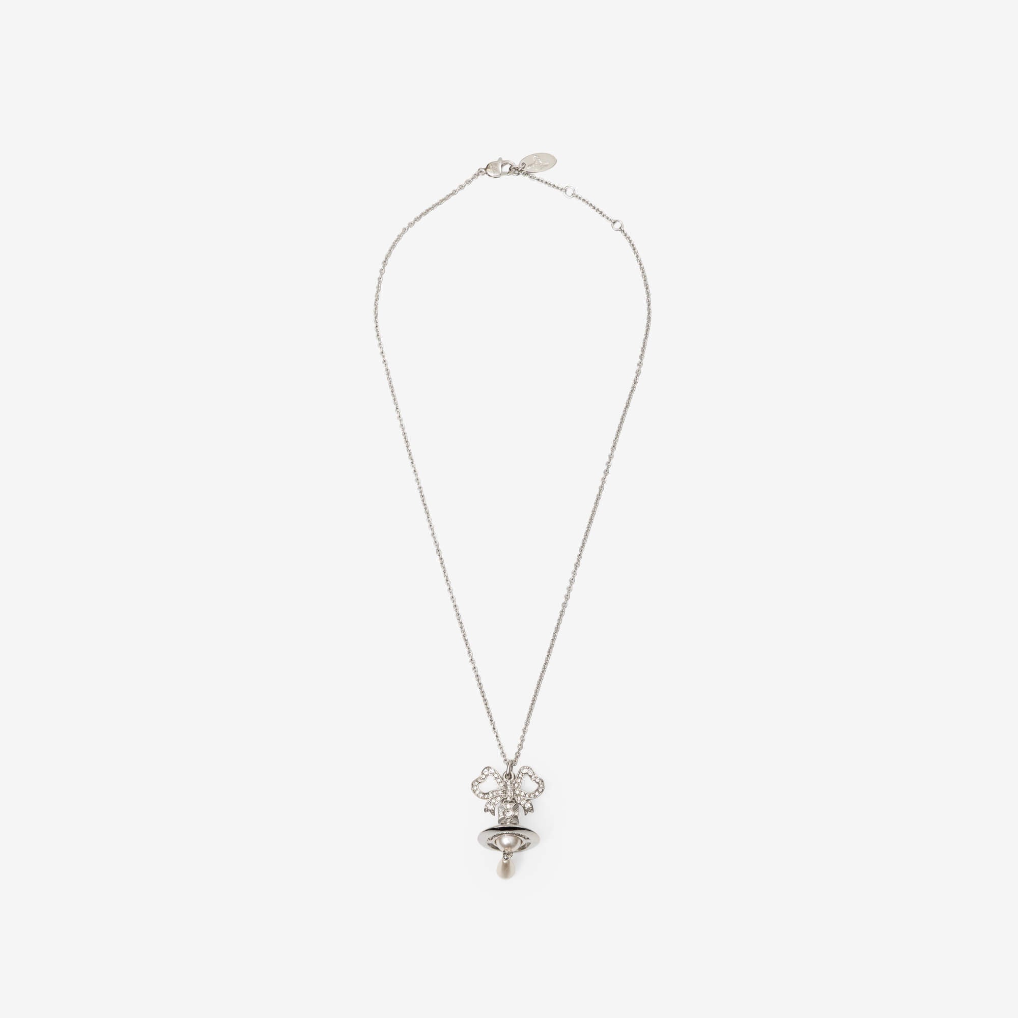 Vivienne Westwood Rigoberta Pearl Necklace Platinum/White Crystal/Cream Rose-1
