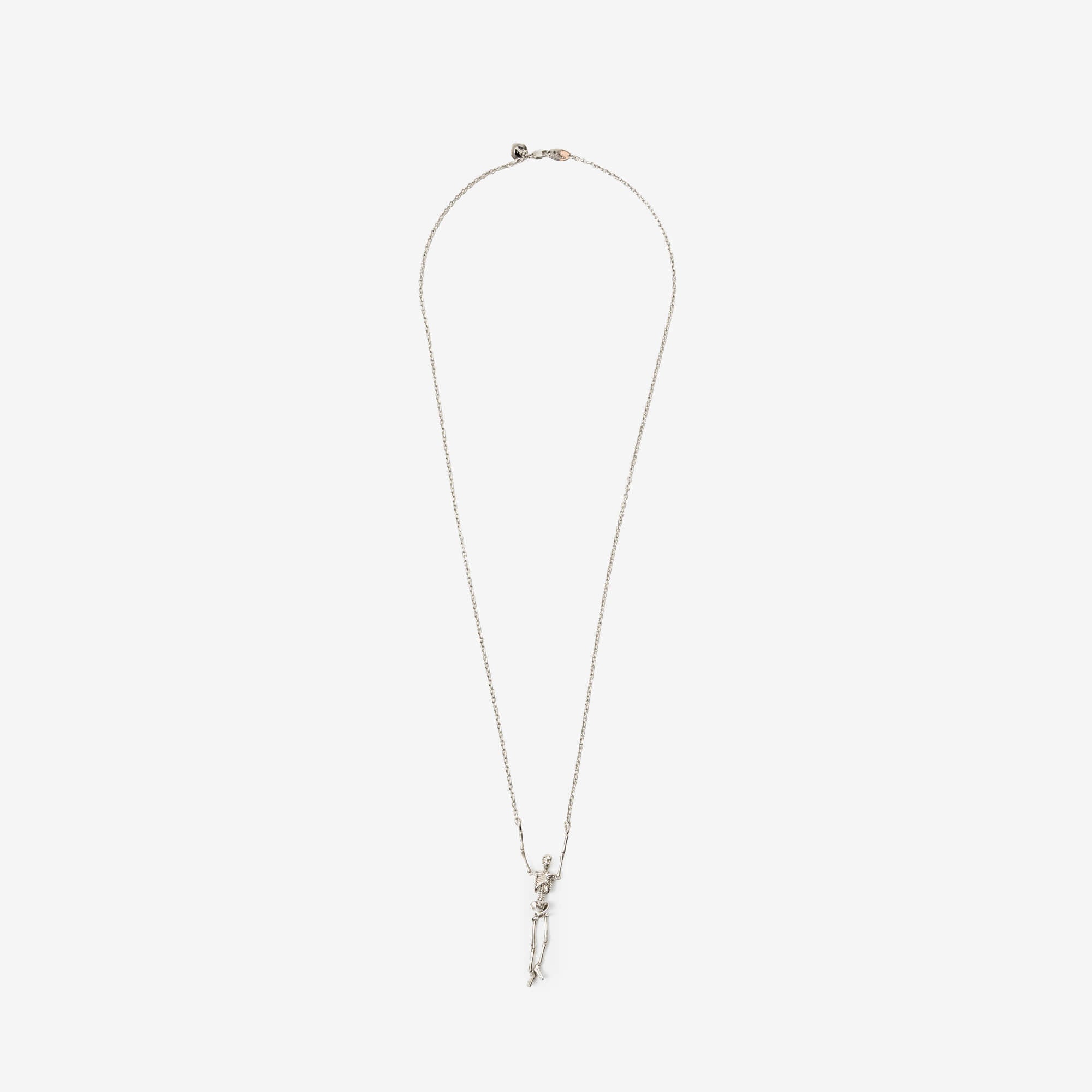 Vivienne Westwood Skeleton Long Necklace Platinum/Black Enamel-1