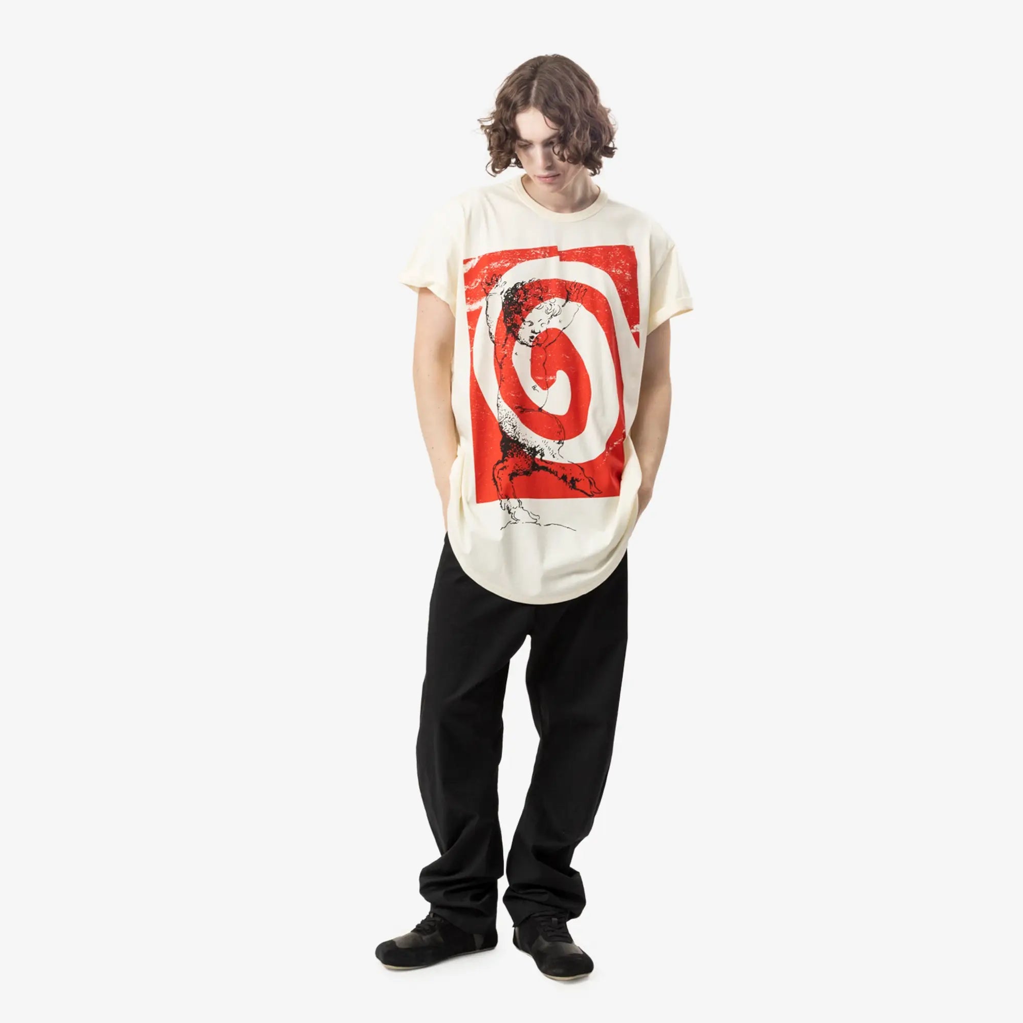 Vivienne Westwood Swirl Long Line T-Shirt Butter - 2