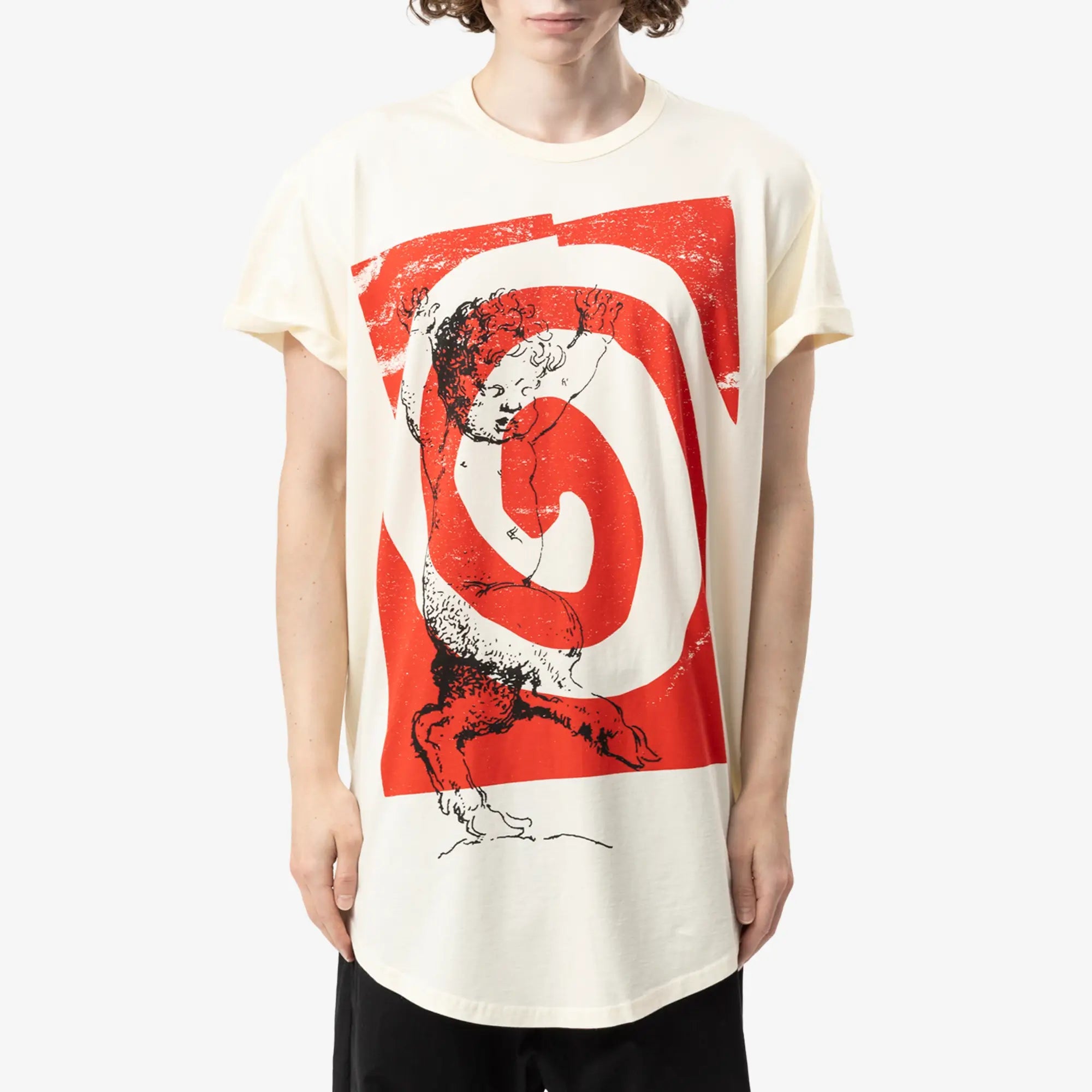 Vivienne Westwood Swirl Long Line T-Shirt Butter - 1