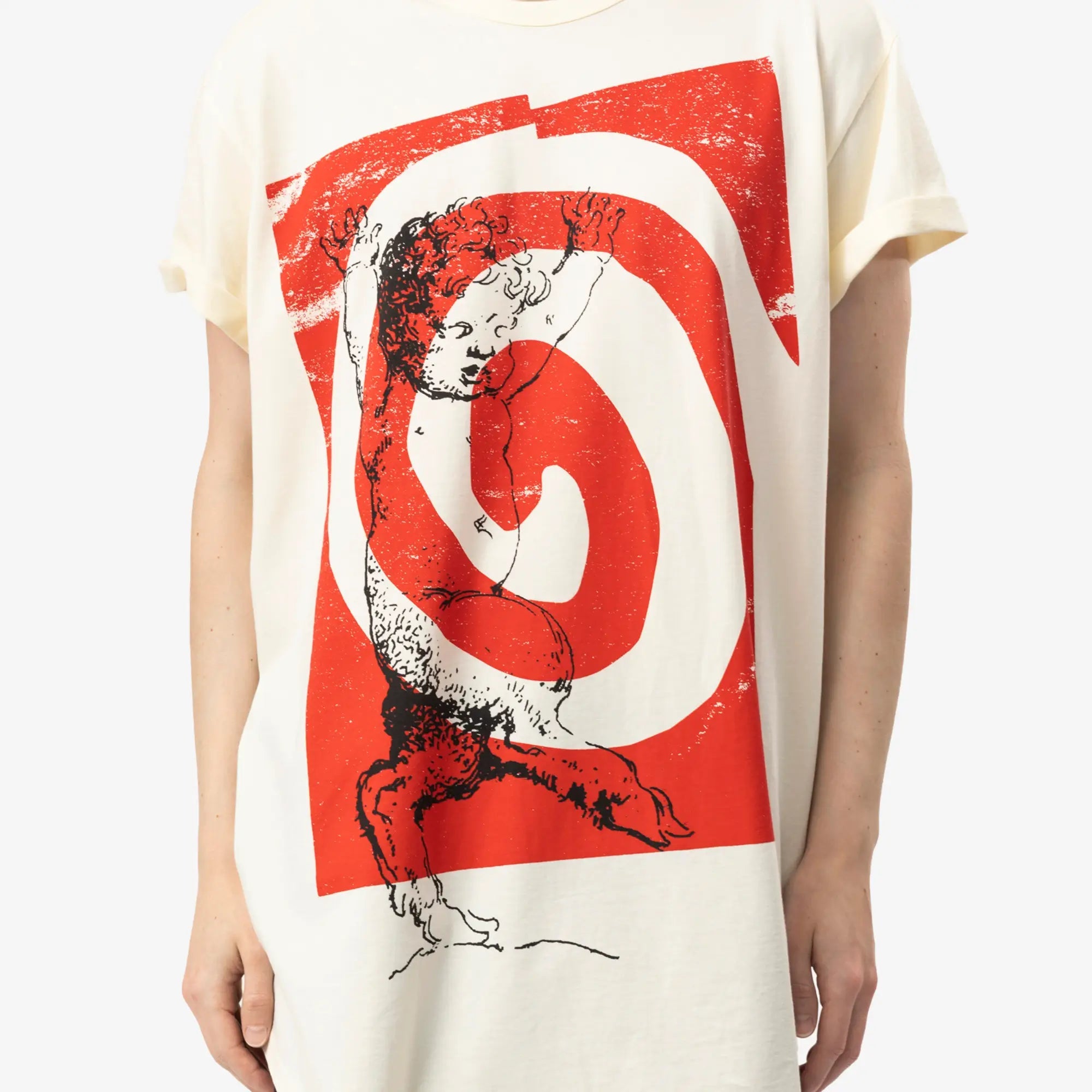Vivienne Westwood Swirl Long Line T-Shirt Butter - 5