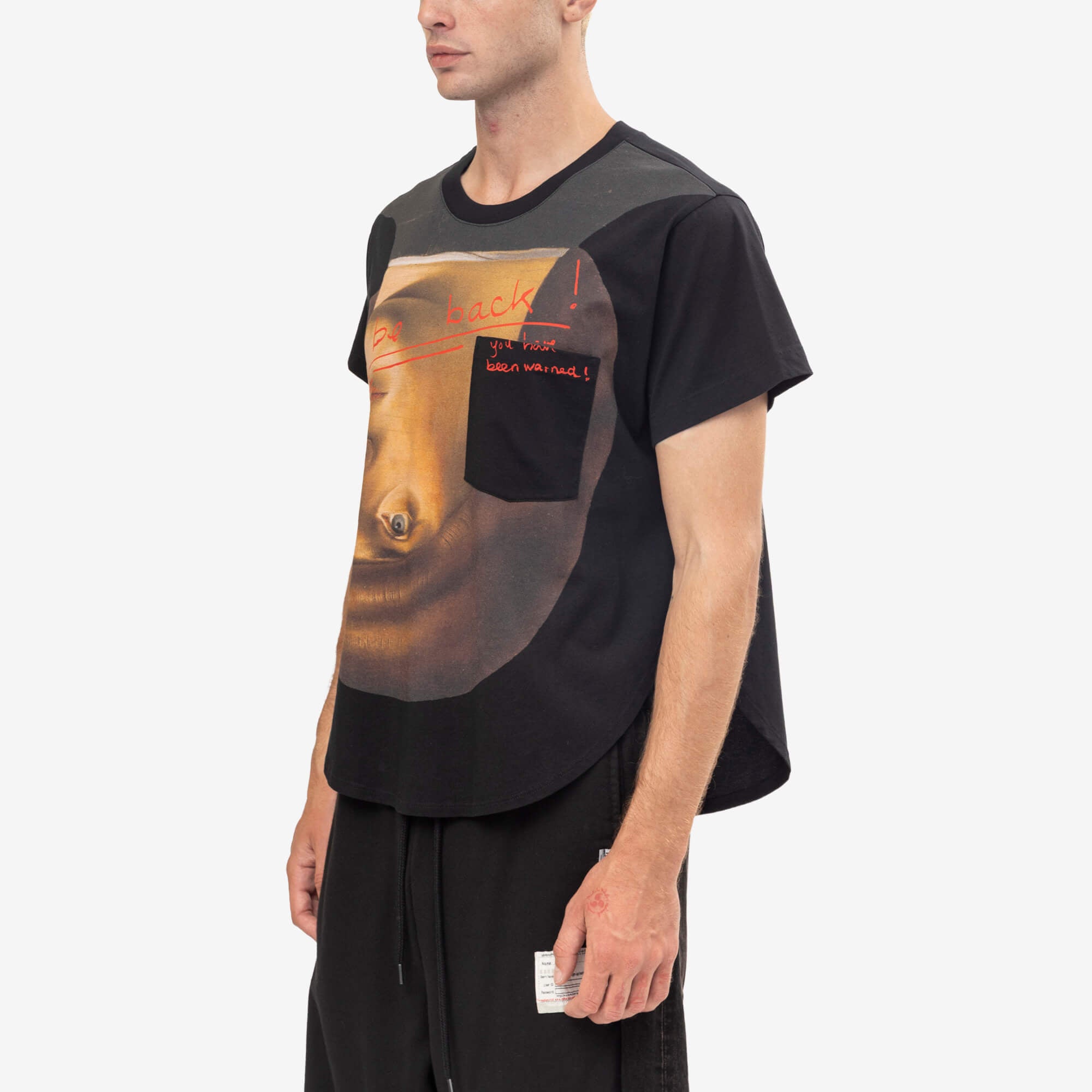 Vivienne Westwood Upside Down Head Circle Hem T-Shirt Black-3