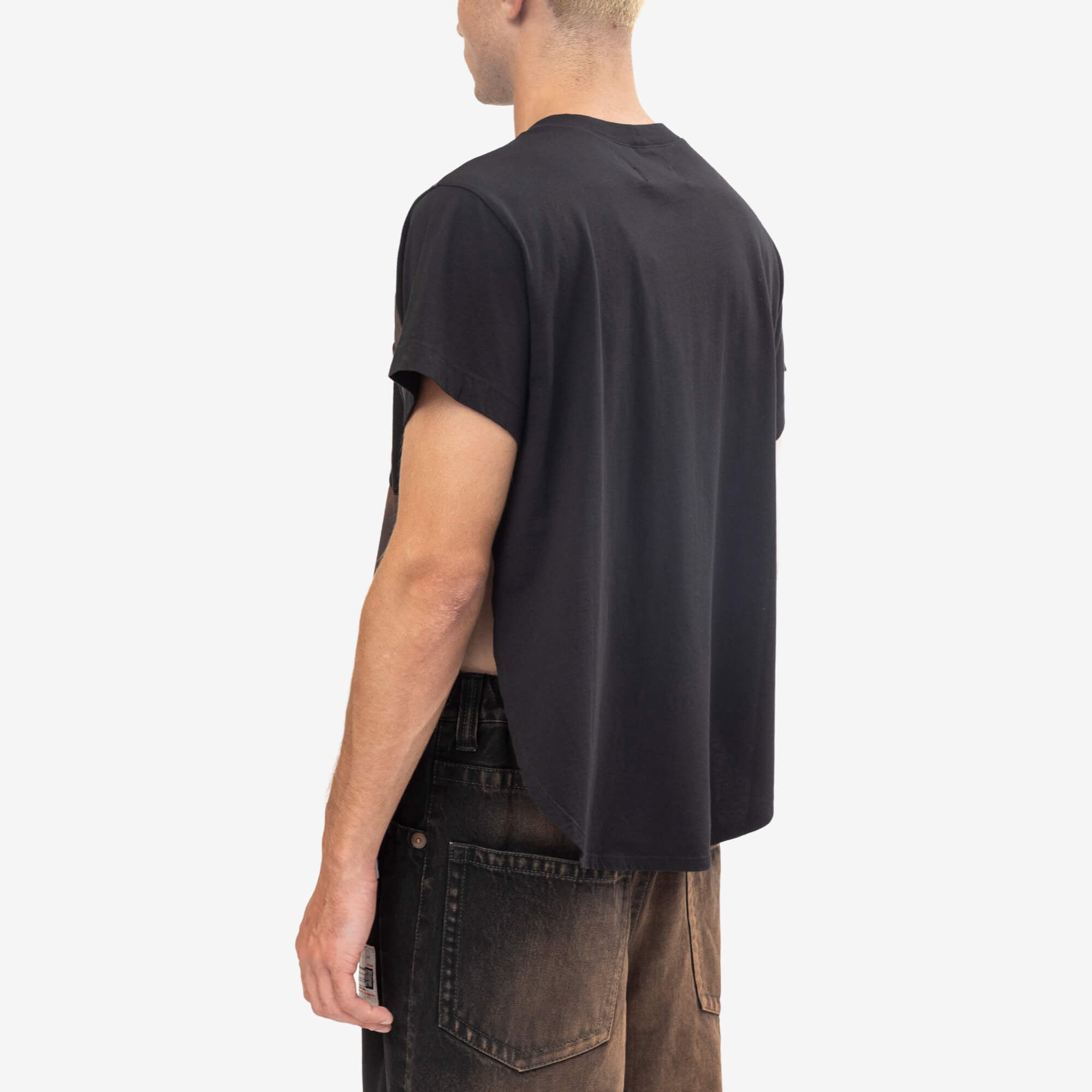 Vivienne Westwood Upside Down Head Circle Hem T-Shirt Black-4